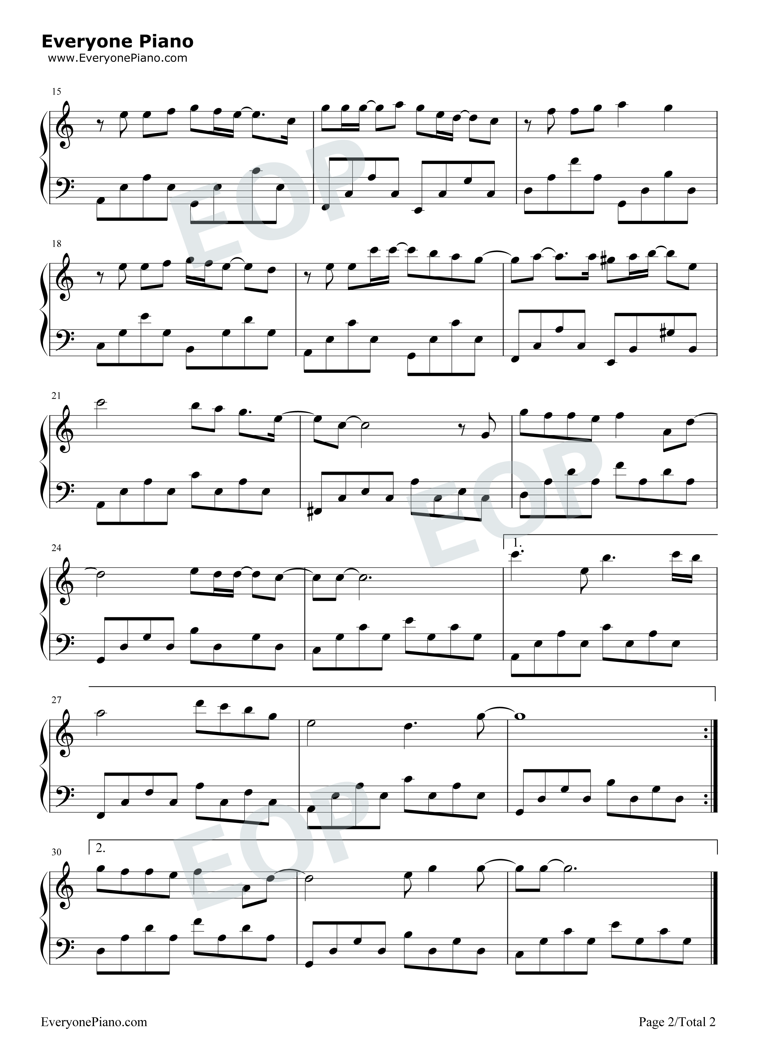 号码钢琴谱_周笔畅