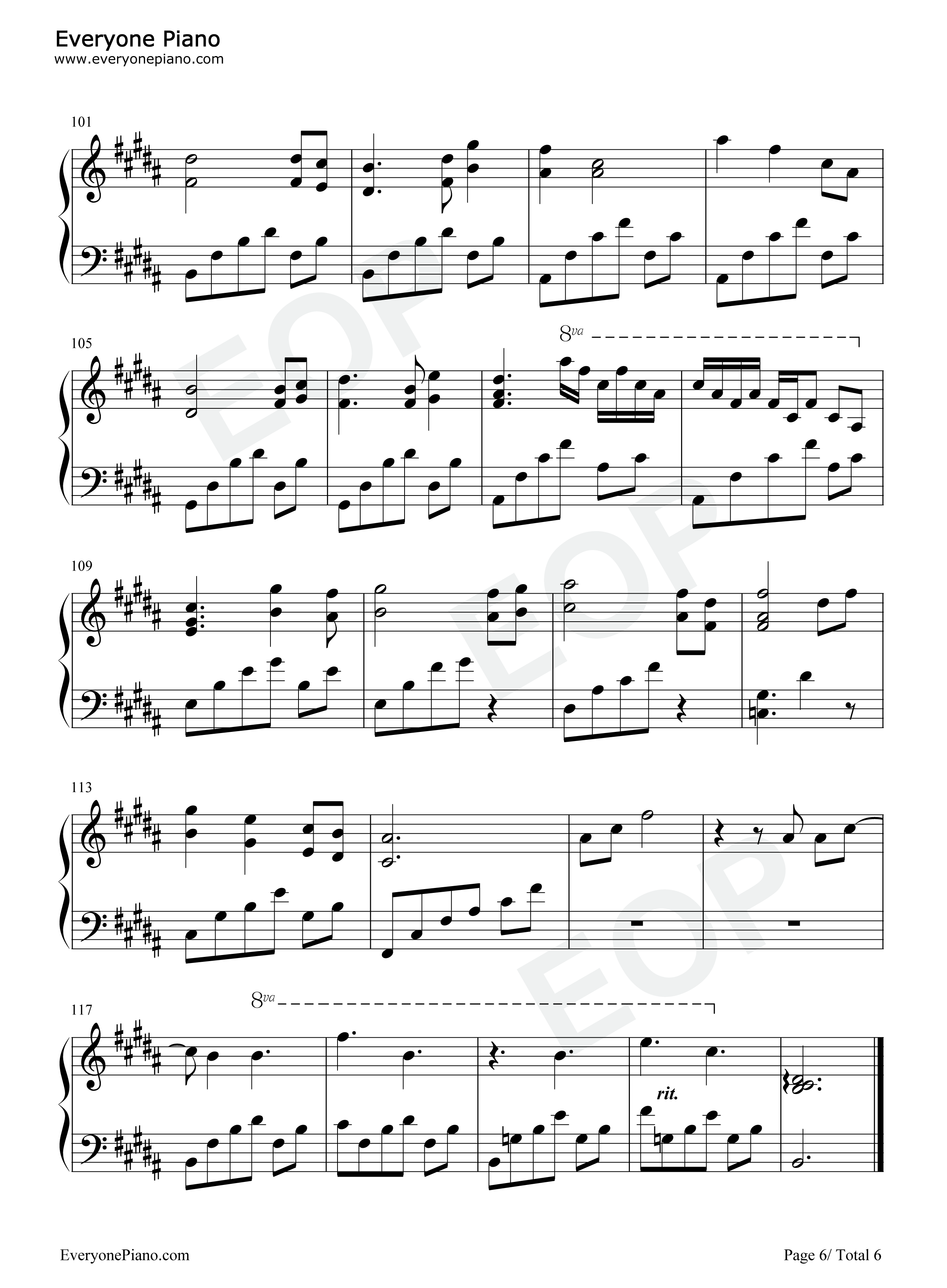 后会无期钢琴谱_邓紫棋