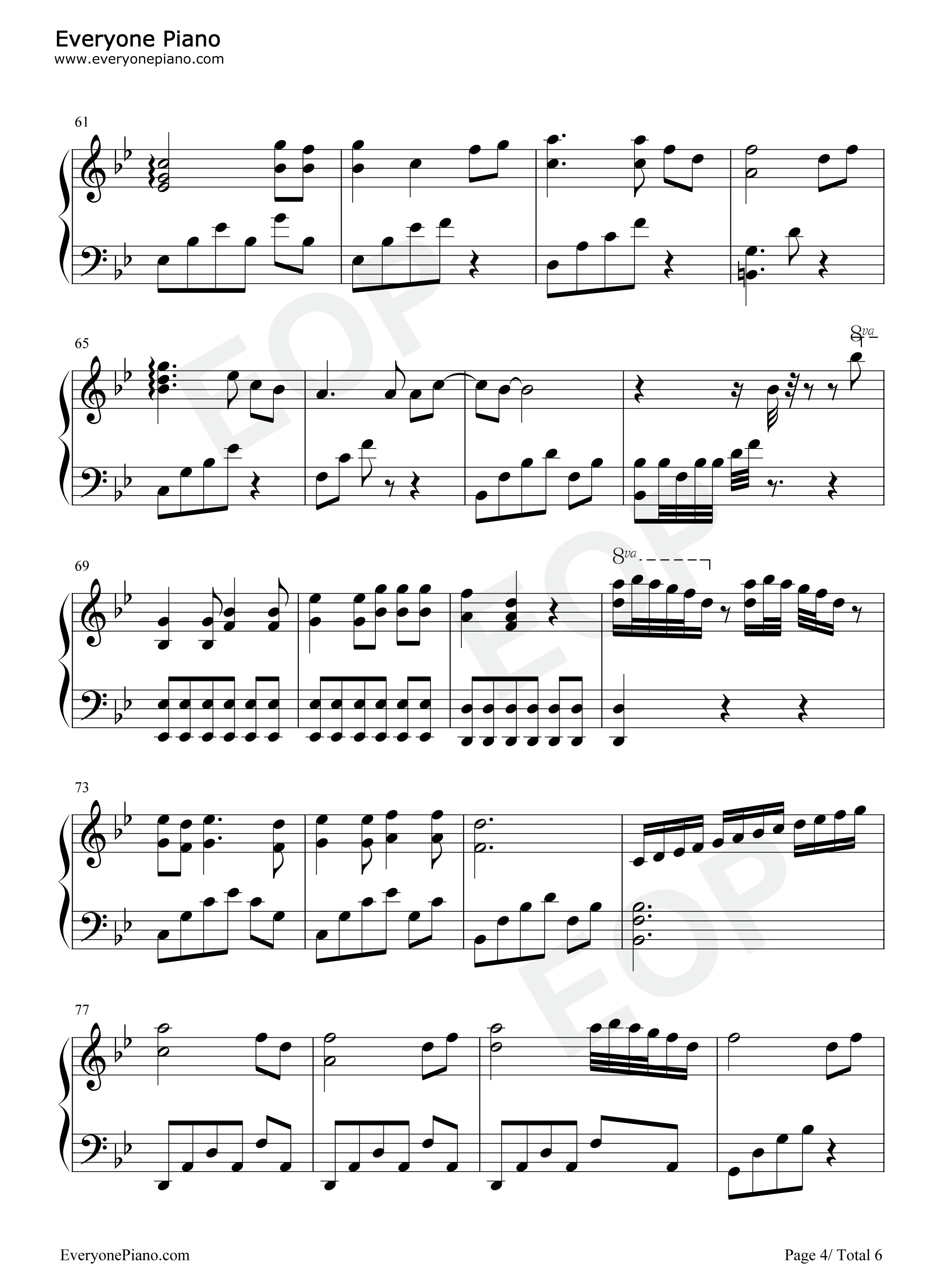 后会无期钢琴谱_邓紫棋