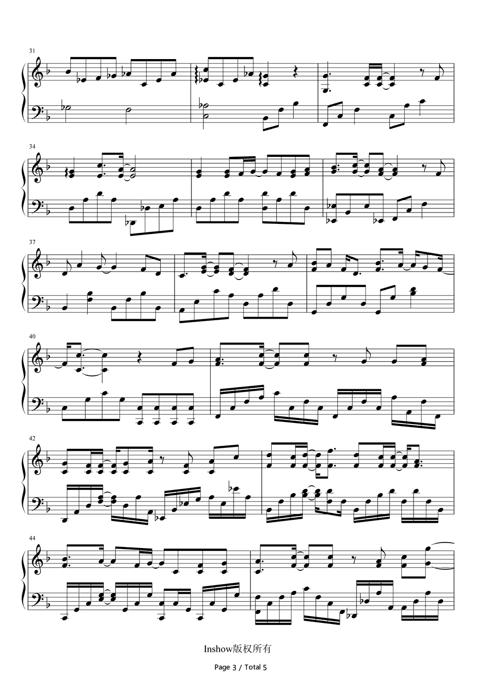 心如玄铁钢琴谱_李易峰