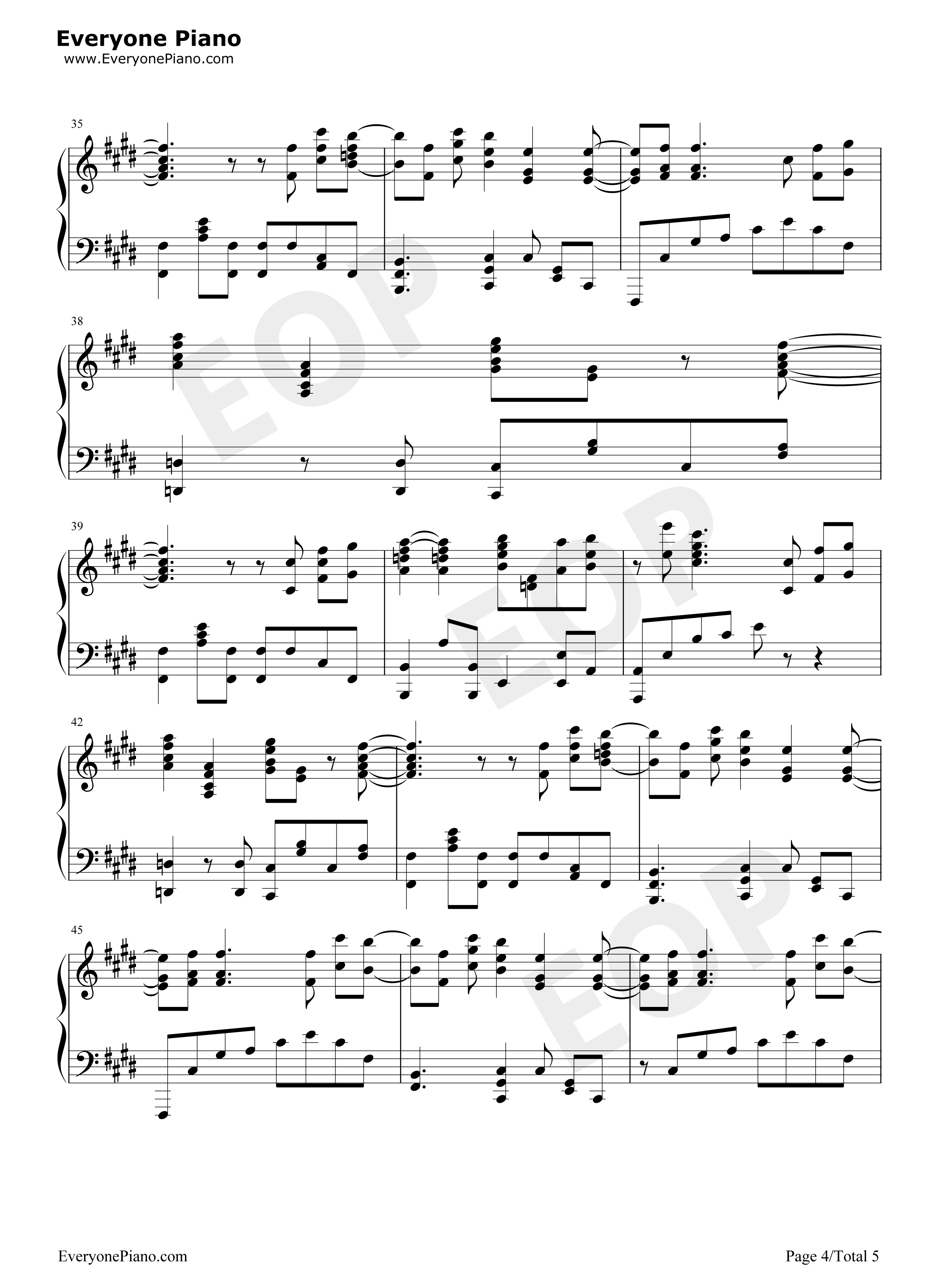 _火影忍者疾风传_主题曲_钢琴谱_水野良树