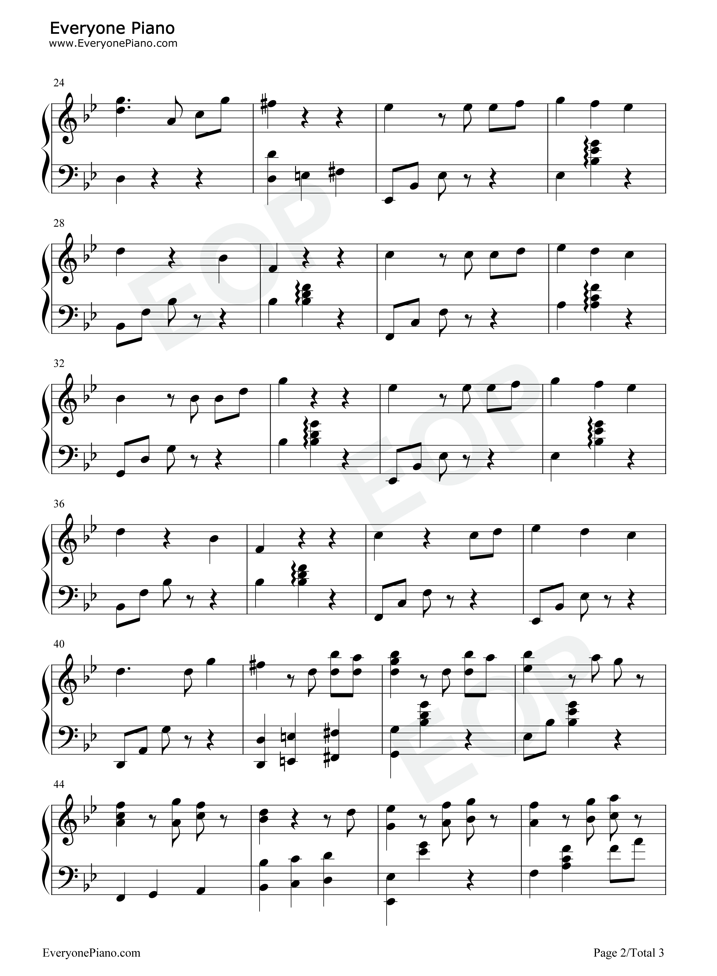 冷たい部屋、一人钢琴谱_小松未可子