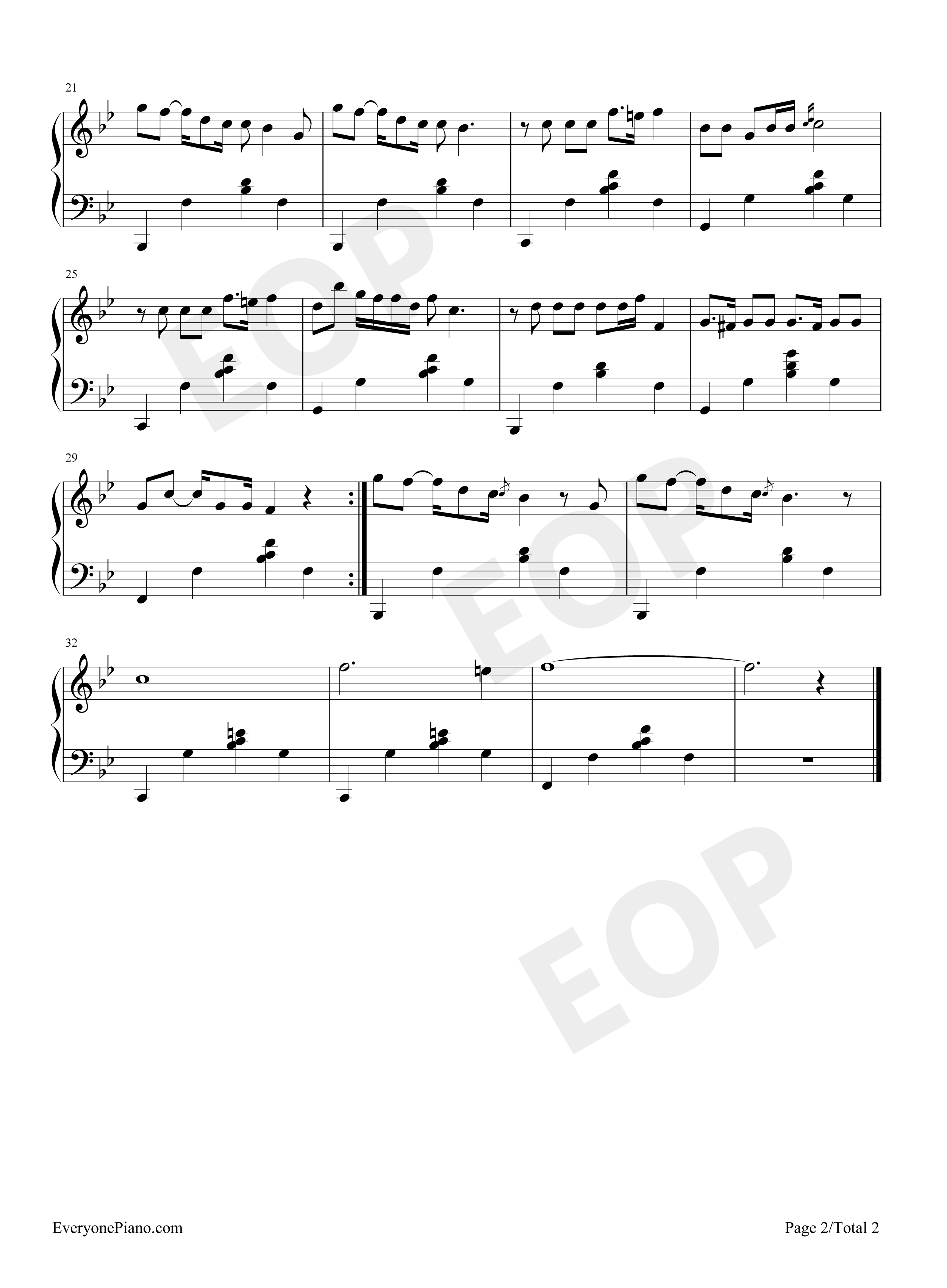 篱笆墙的影子钢琴谱_毛阿敏