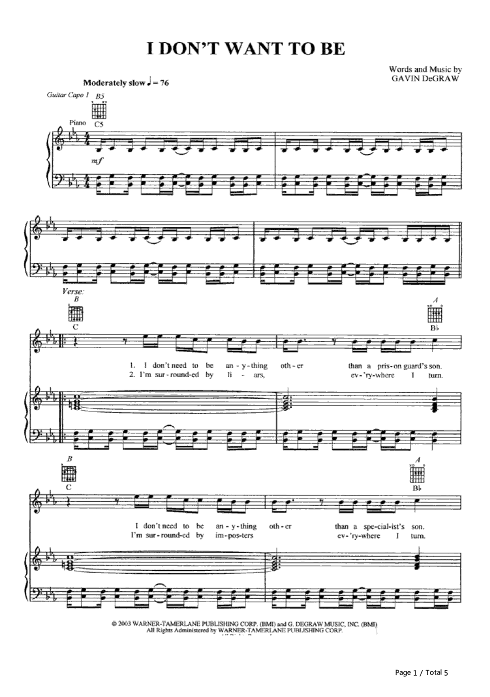 I_Don't_Want_to_Be钢琴谱_Gavin_DeGraw