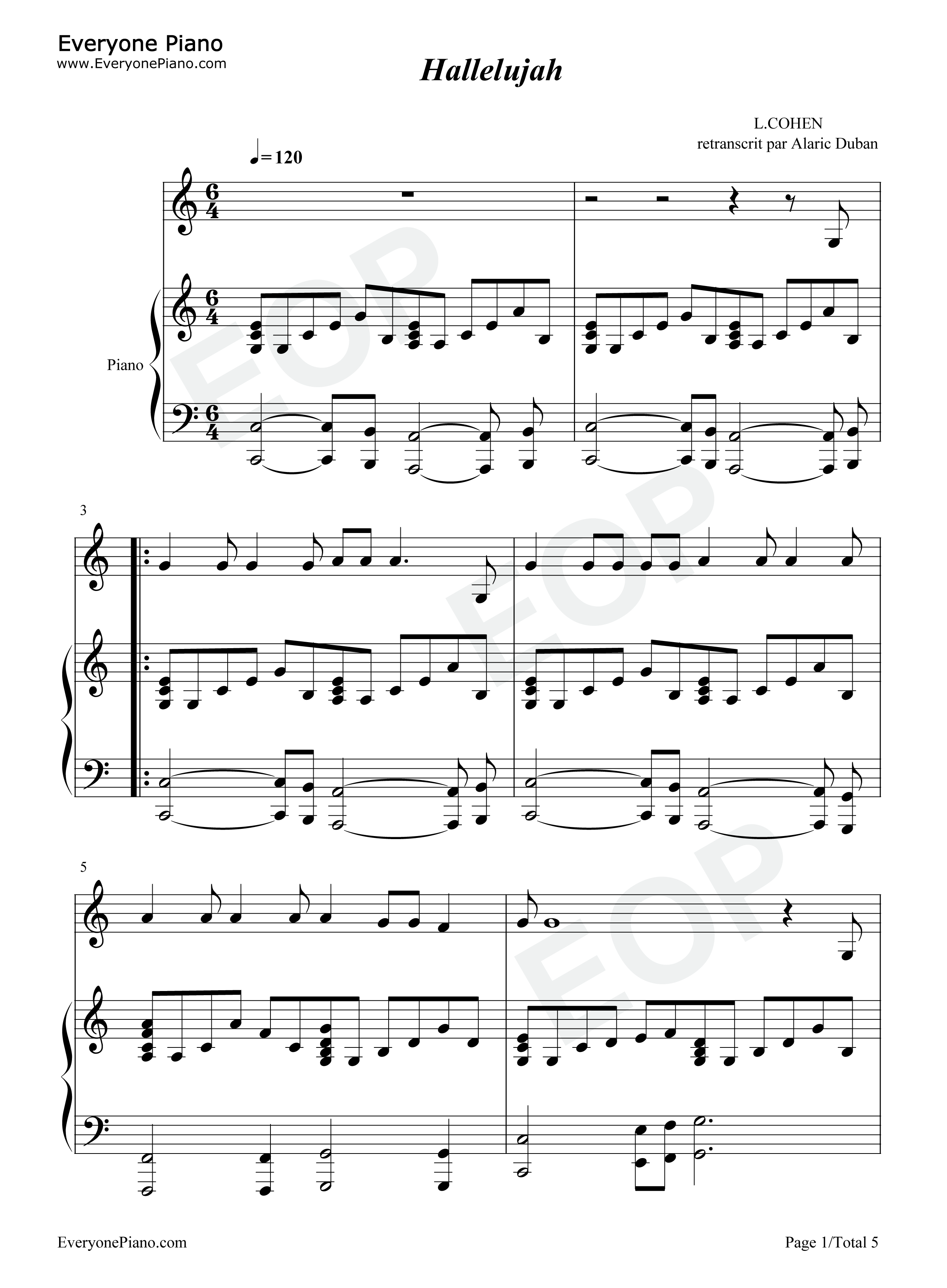 Hallelujah钢琴谱_Rufus_Wainwright