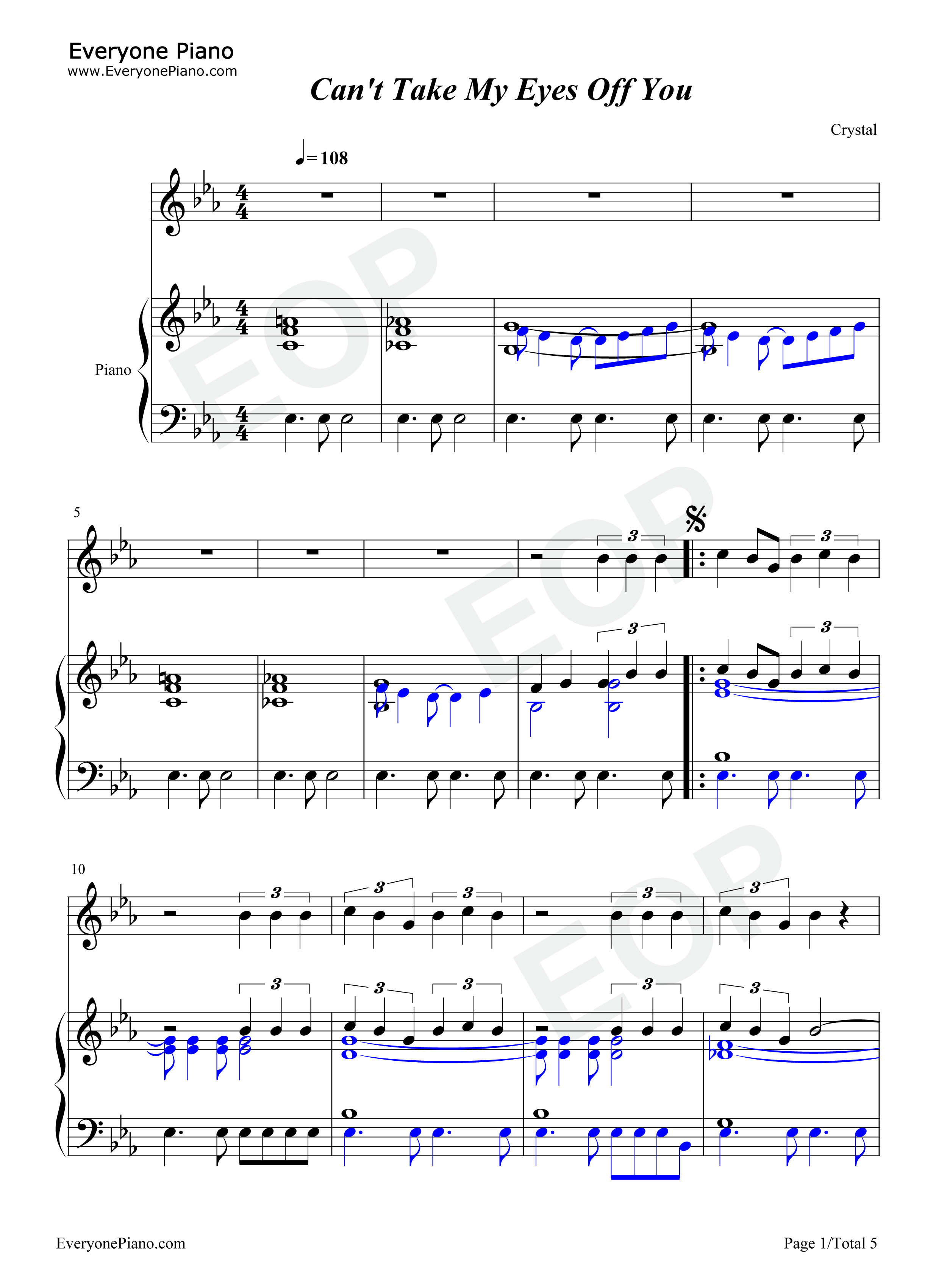 Can't_Take_My_Eyes_Off_You钢琴谱_Bob_Crewe__Bob_Gaudio