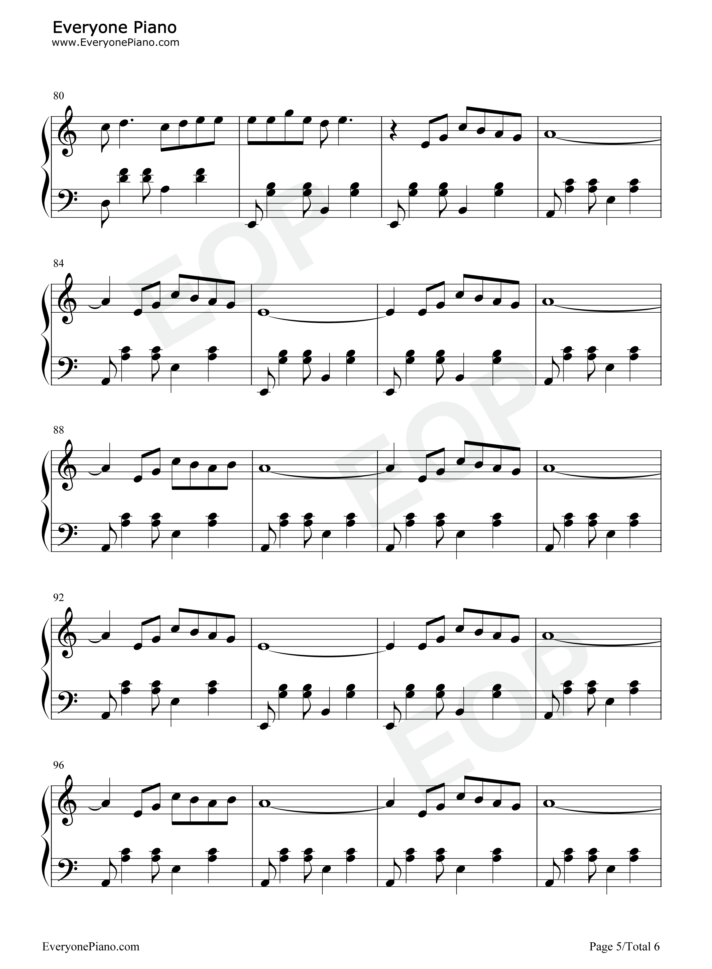 不要再来伤害我钢琴谱_张振宇