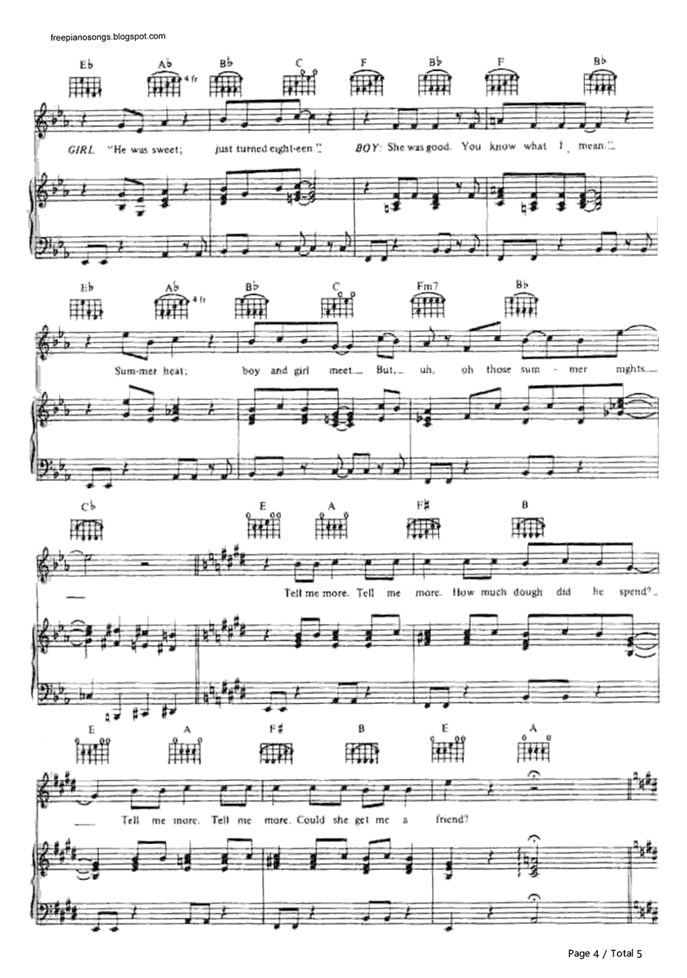 Summer_Nights钢琴谱_Jim_Jacobs_&_Warren_Casey