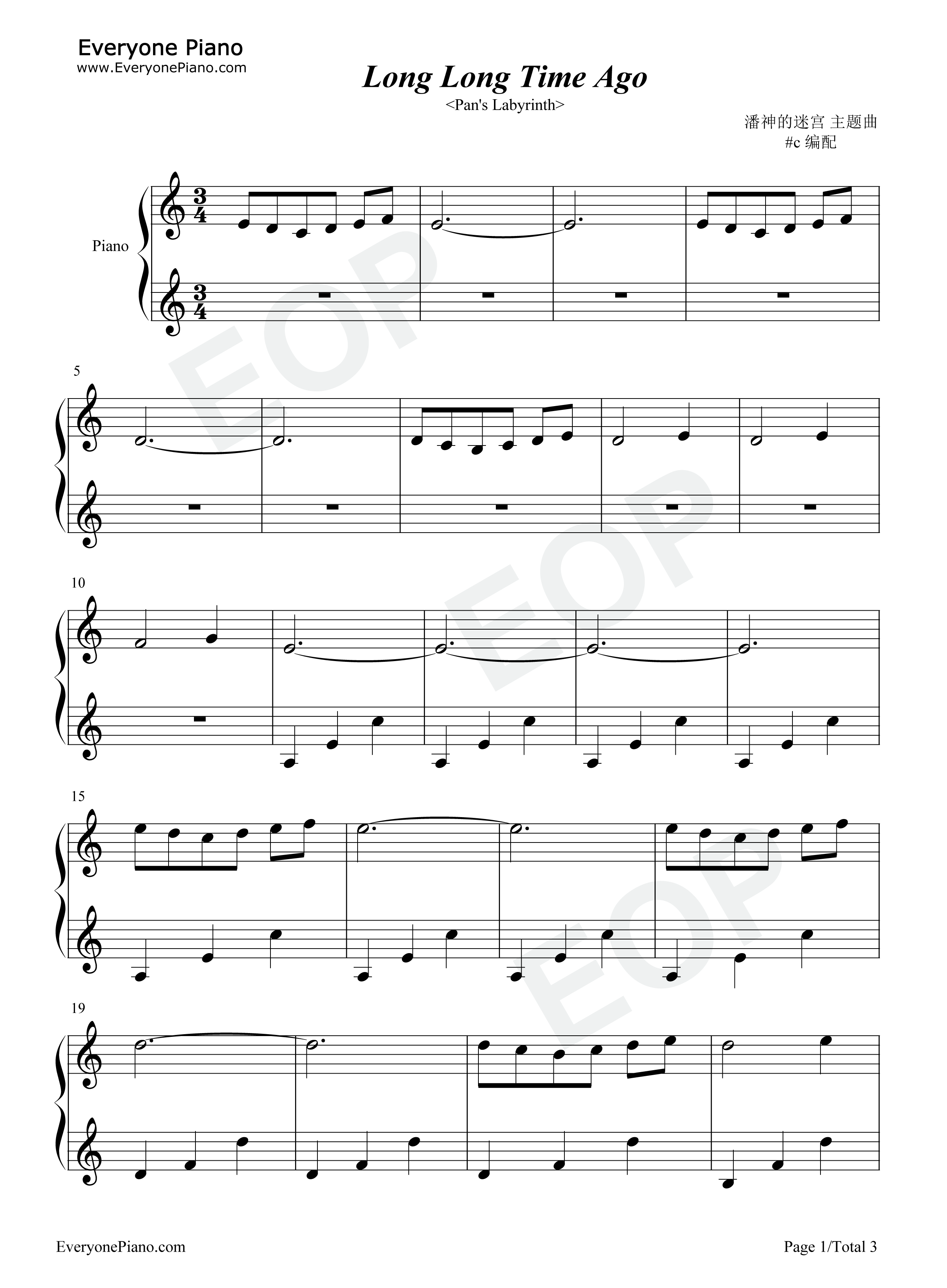 Long_Long_Time_Ago钢琴谱_Javier_Navarrete