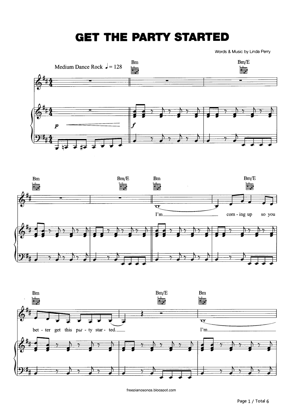 Get_the_Party_Started钢琴谱_Pink