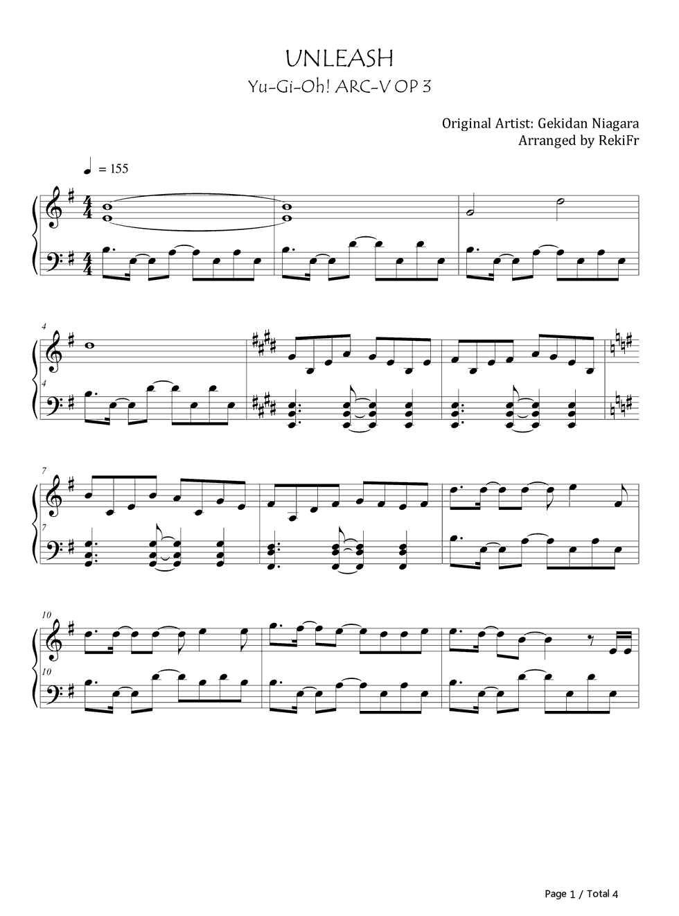 ハナテ钢琴谱_尼亚加拉剧团(剧团ナイアガラ)