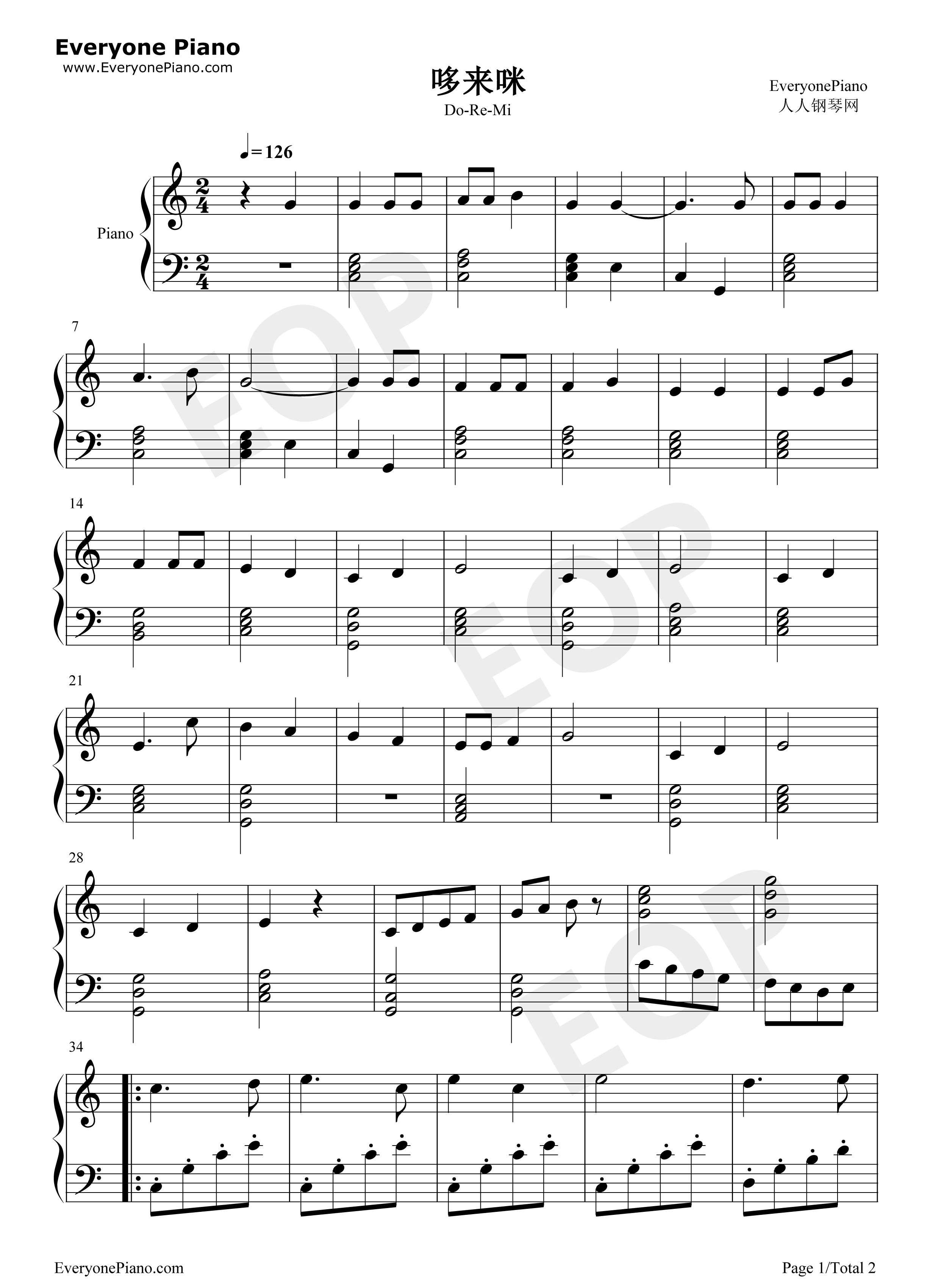 哆来咪钢琴谱_Richard_Rodgers