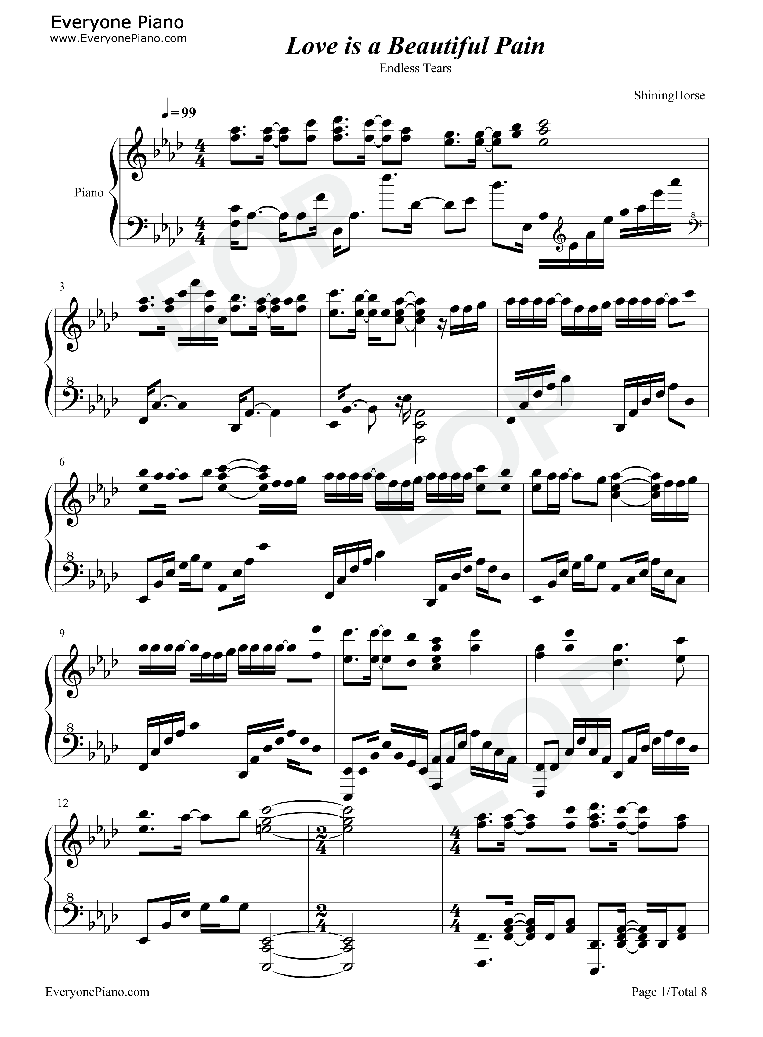 Love_is_a_Beautiful_Pain钢琴谱_CLIFF_EDGE_ft.中村舞子