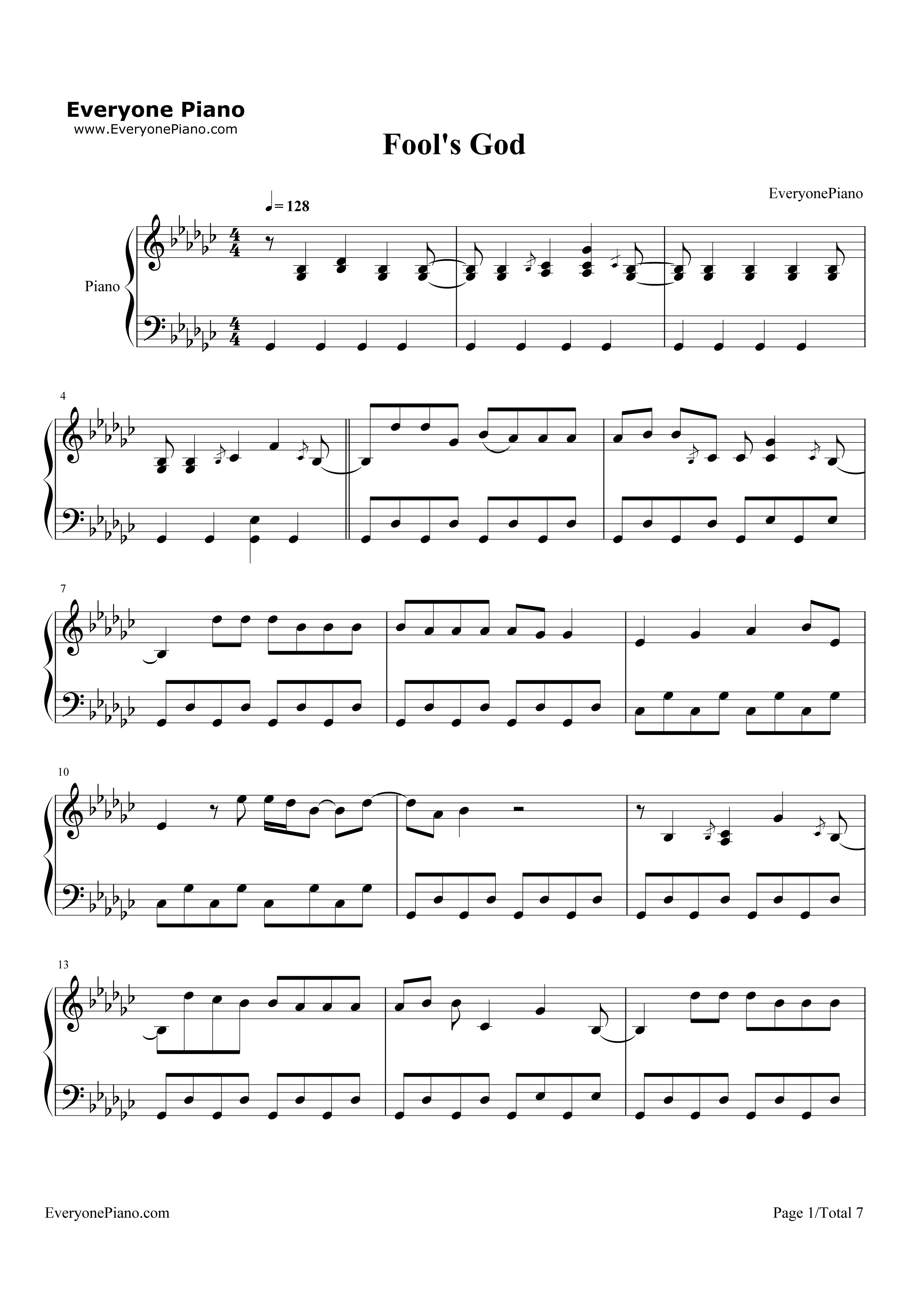 Fool's_Gold钢琴谱_One_Direction