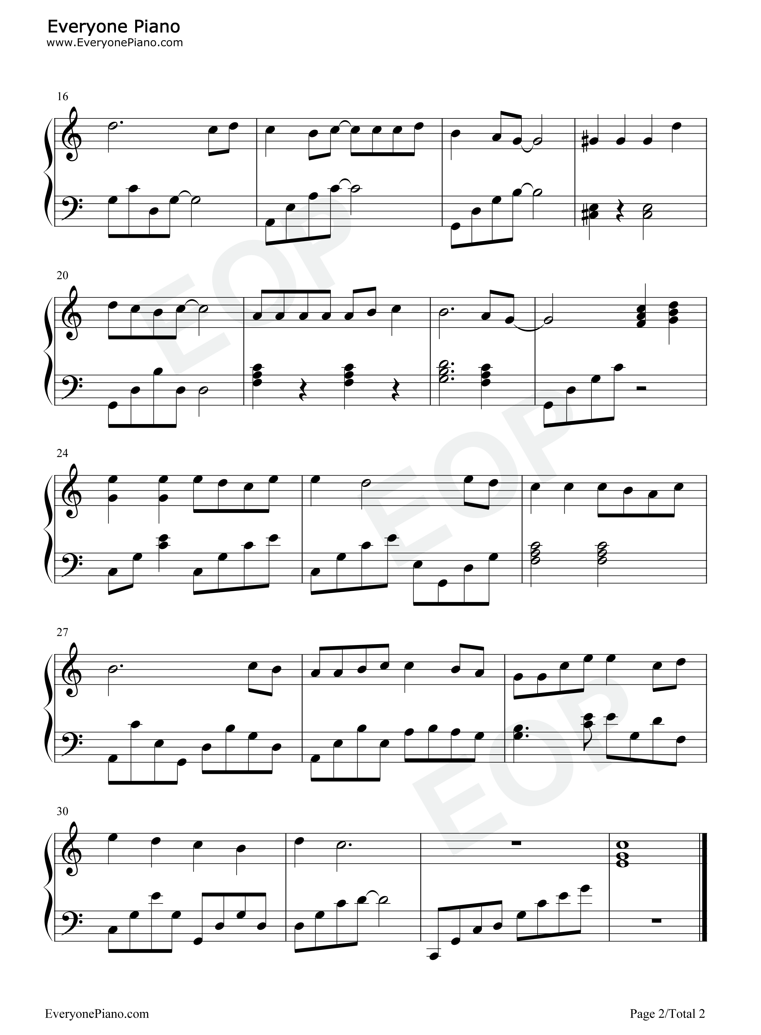 勇气百分百钢琴谱_光GENJI