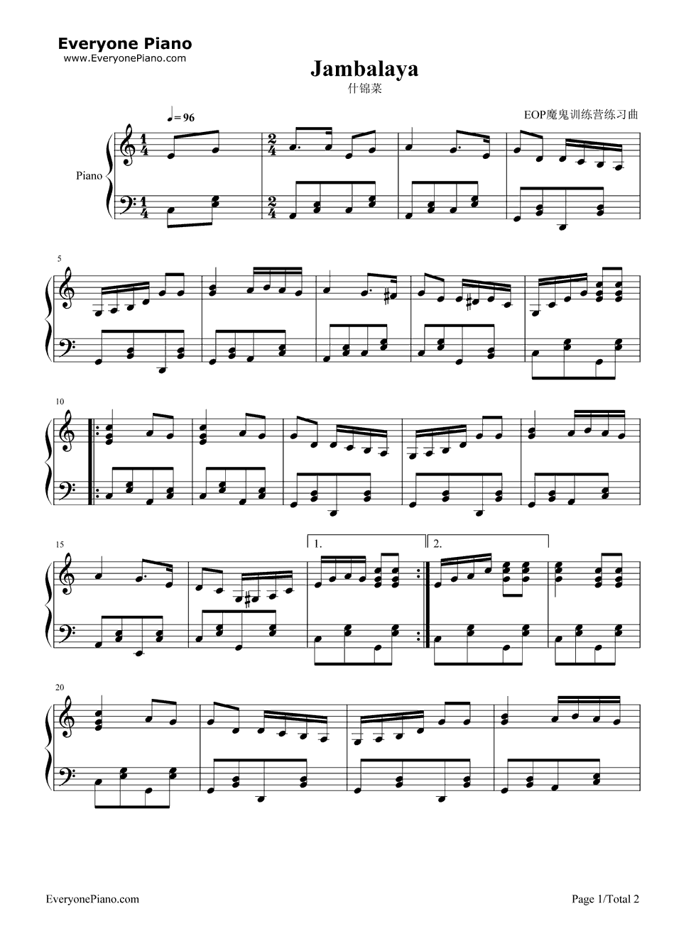 Jambalaya_(On_the_Bayou)钢琴谱_The_Carpenters