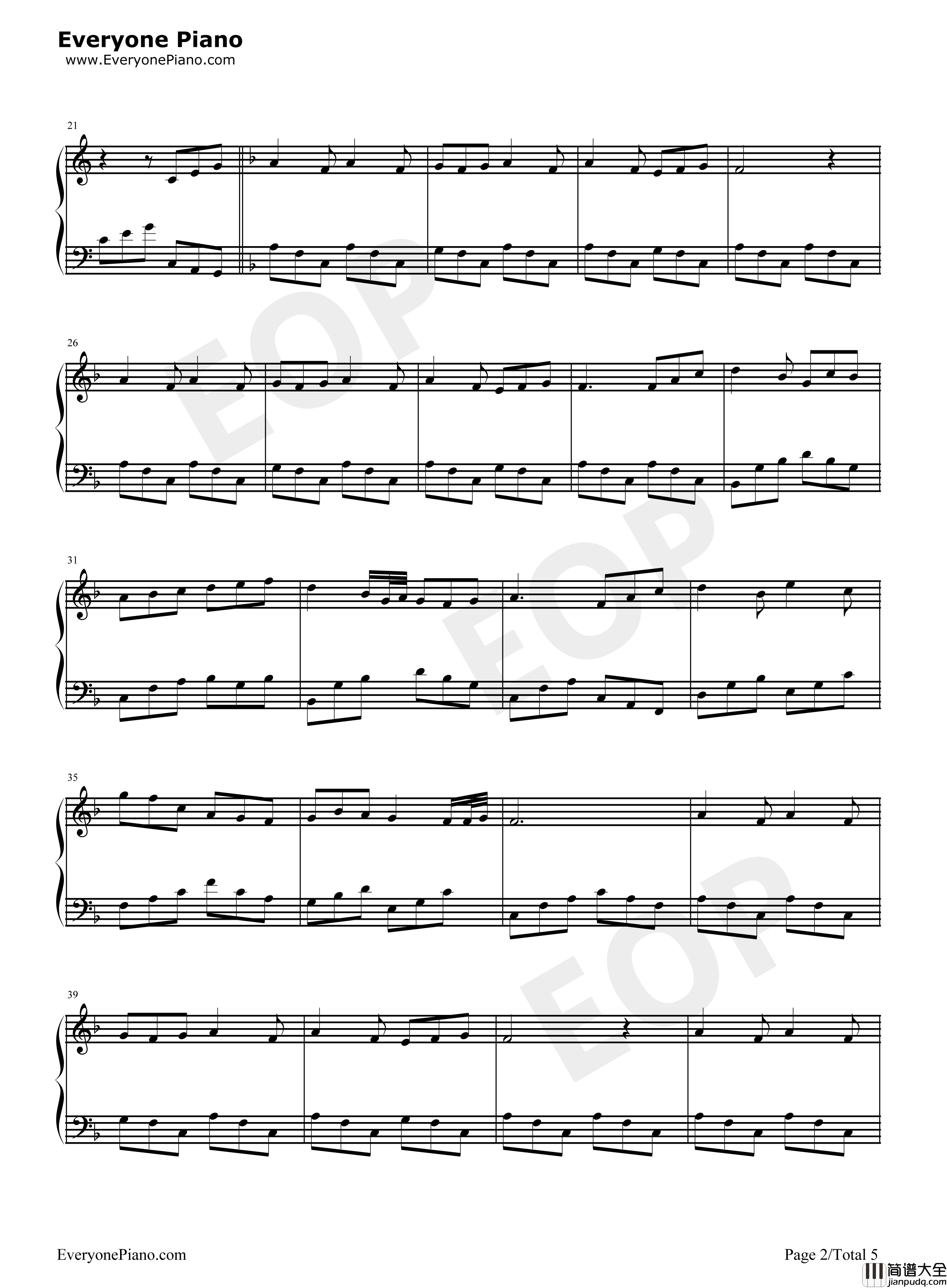 荆棘鸟主题曲钢琴谱_Henry_Mancini