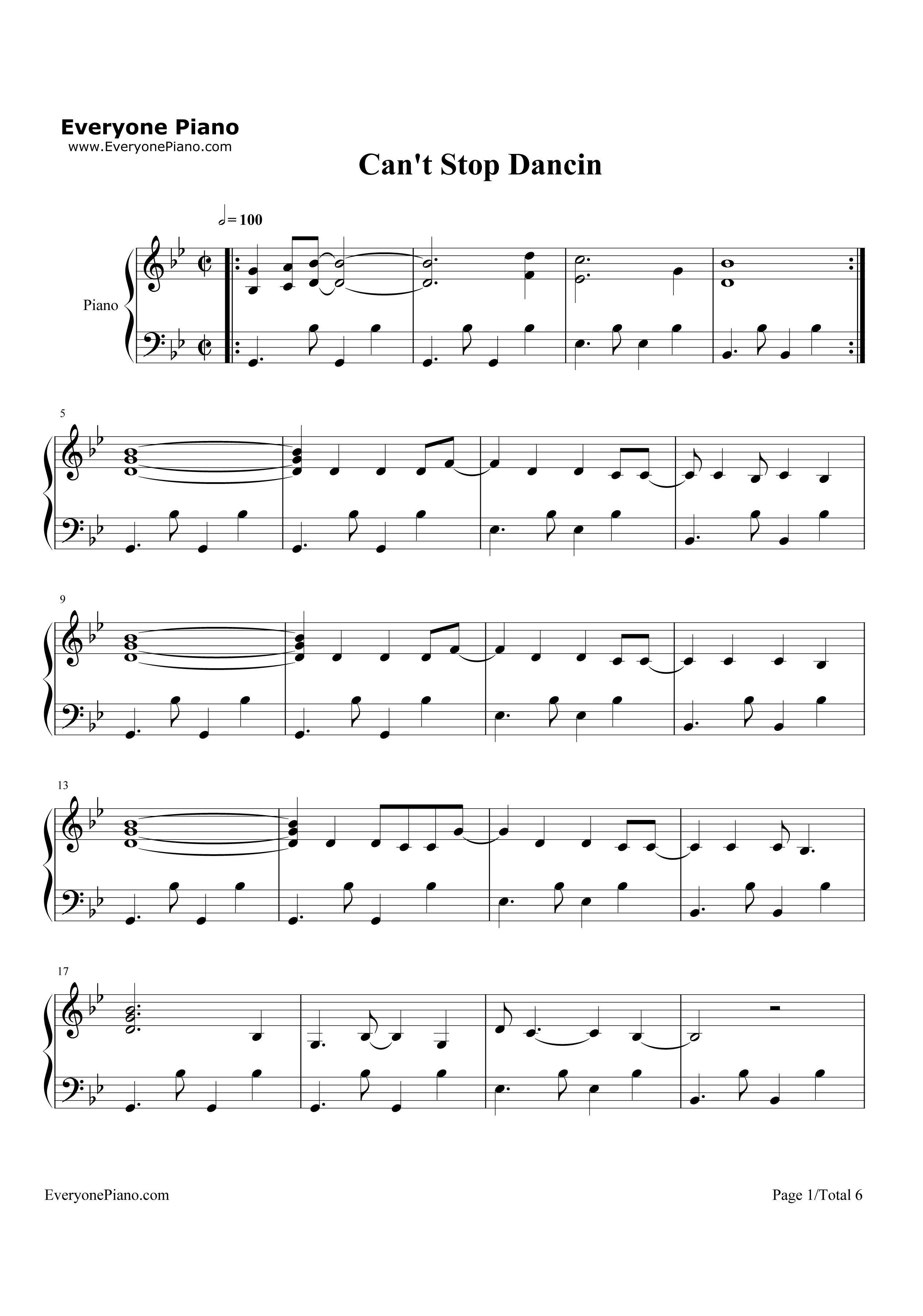 Can't_Stop_Dancin'钢琴谱_Becky_G