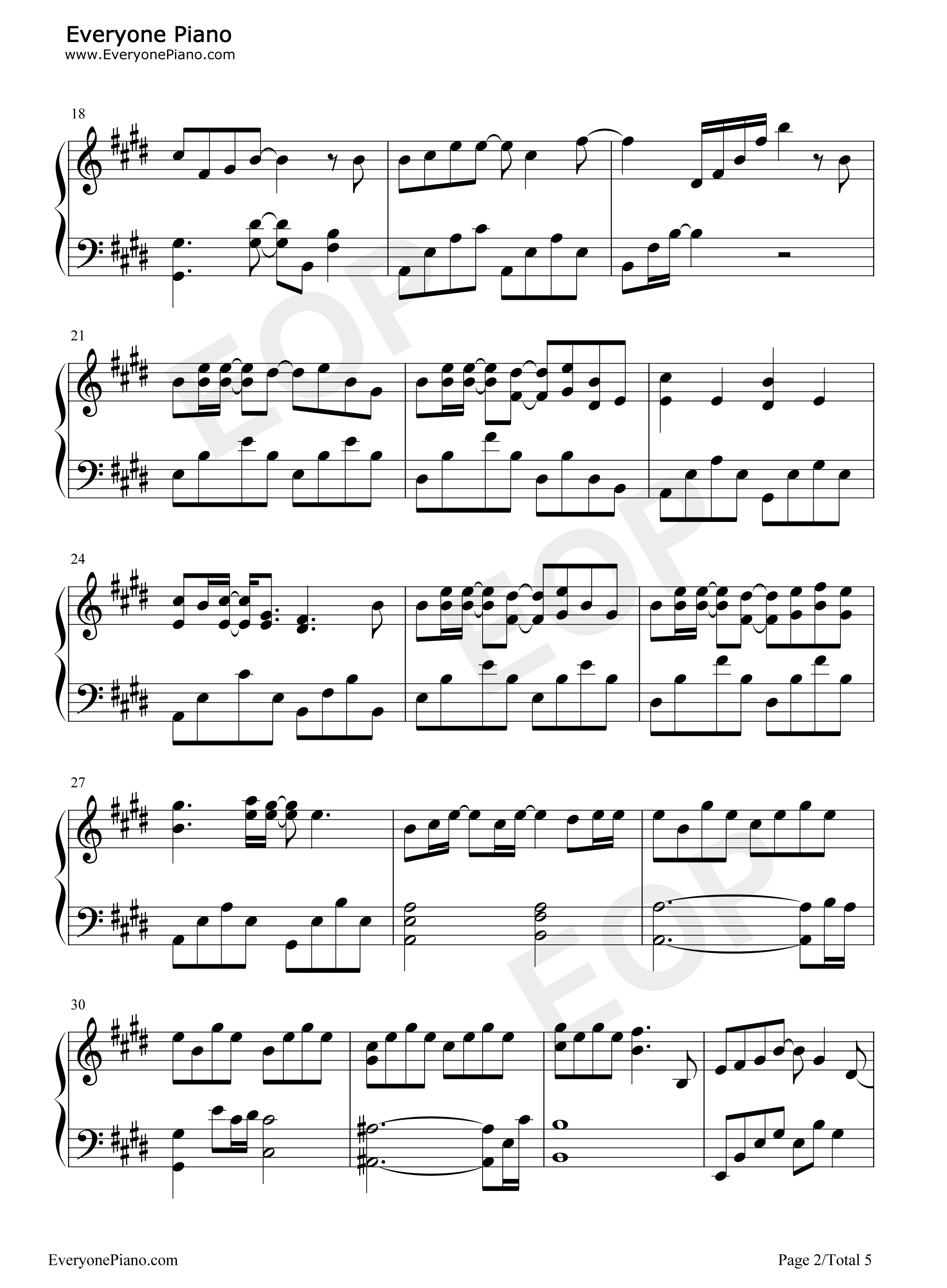 我们的明天钢琴谱_鹿晗