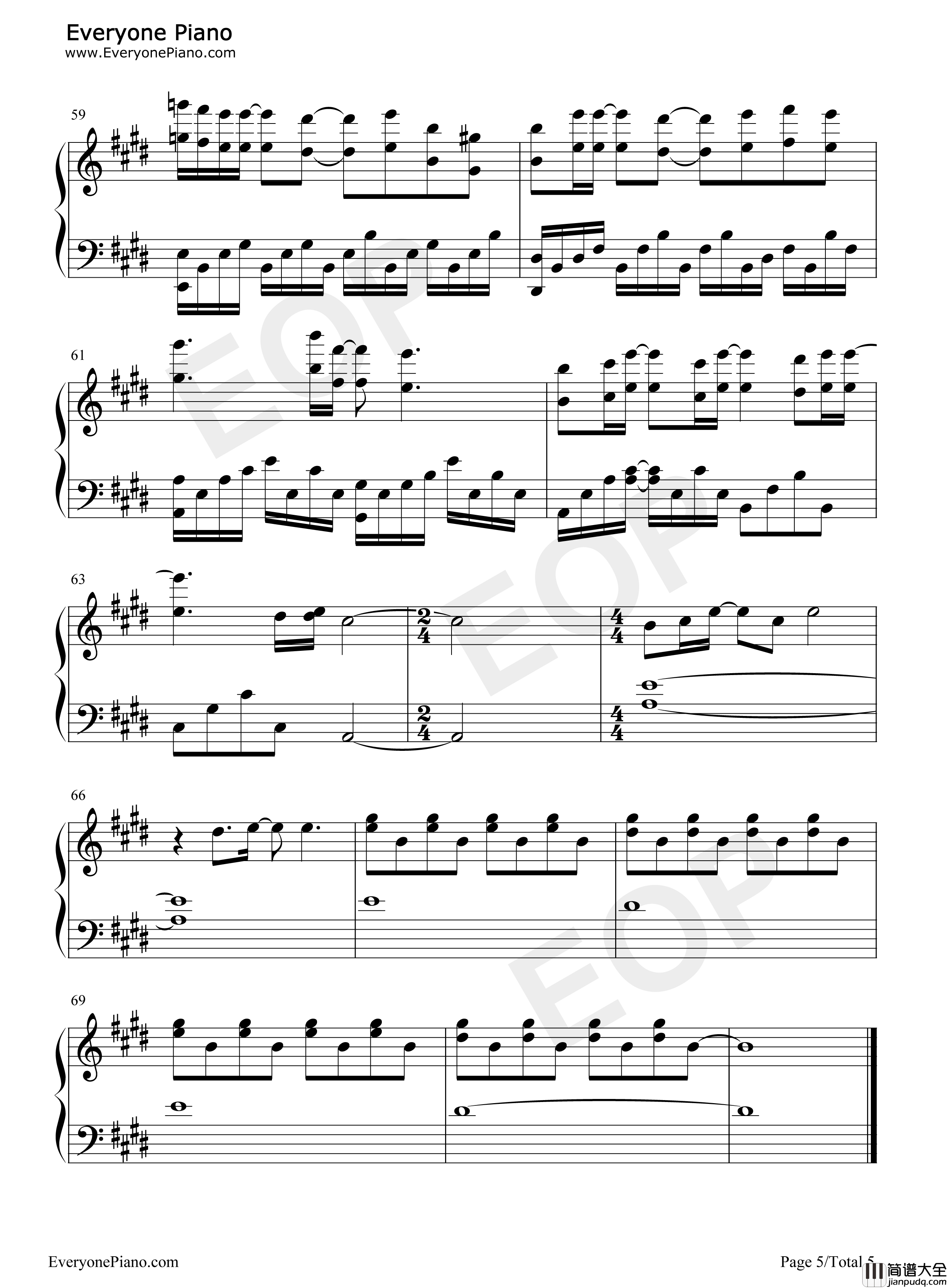 我们的明天钢琴谱_鹿晗