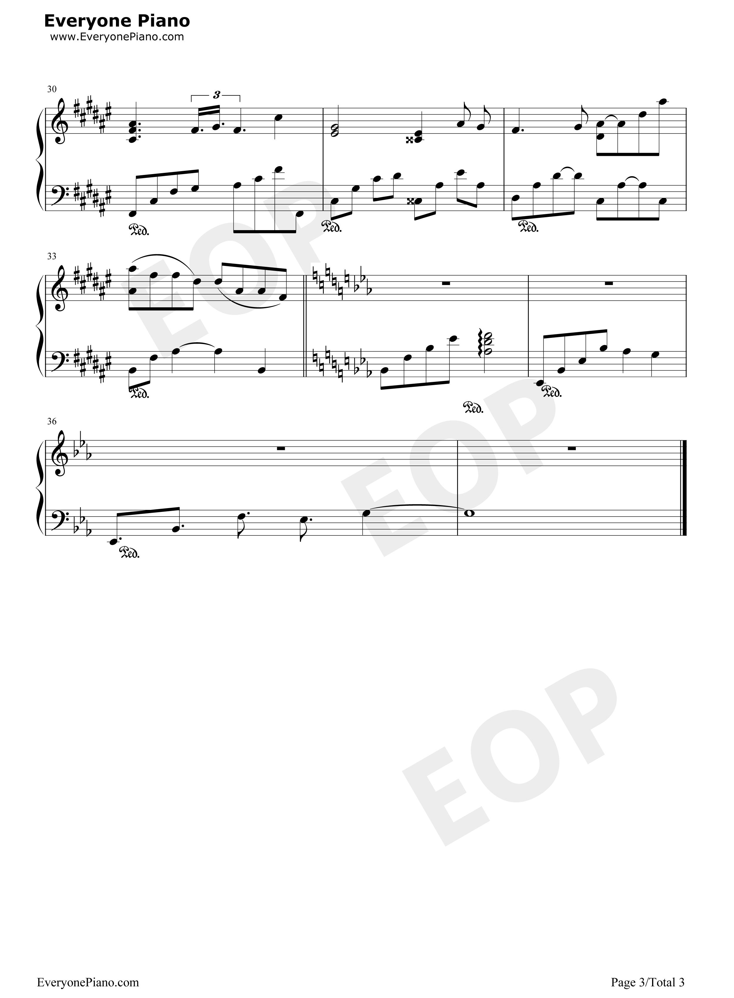 人类的光钢琴谱_矢野立美