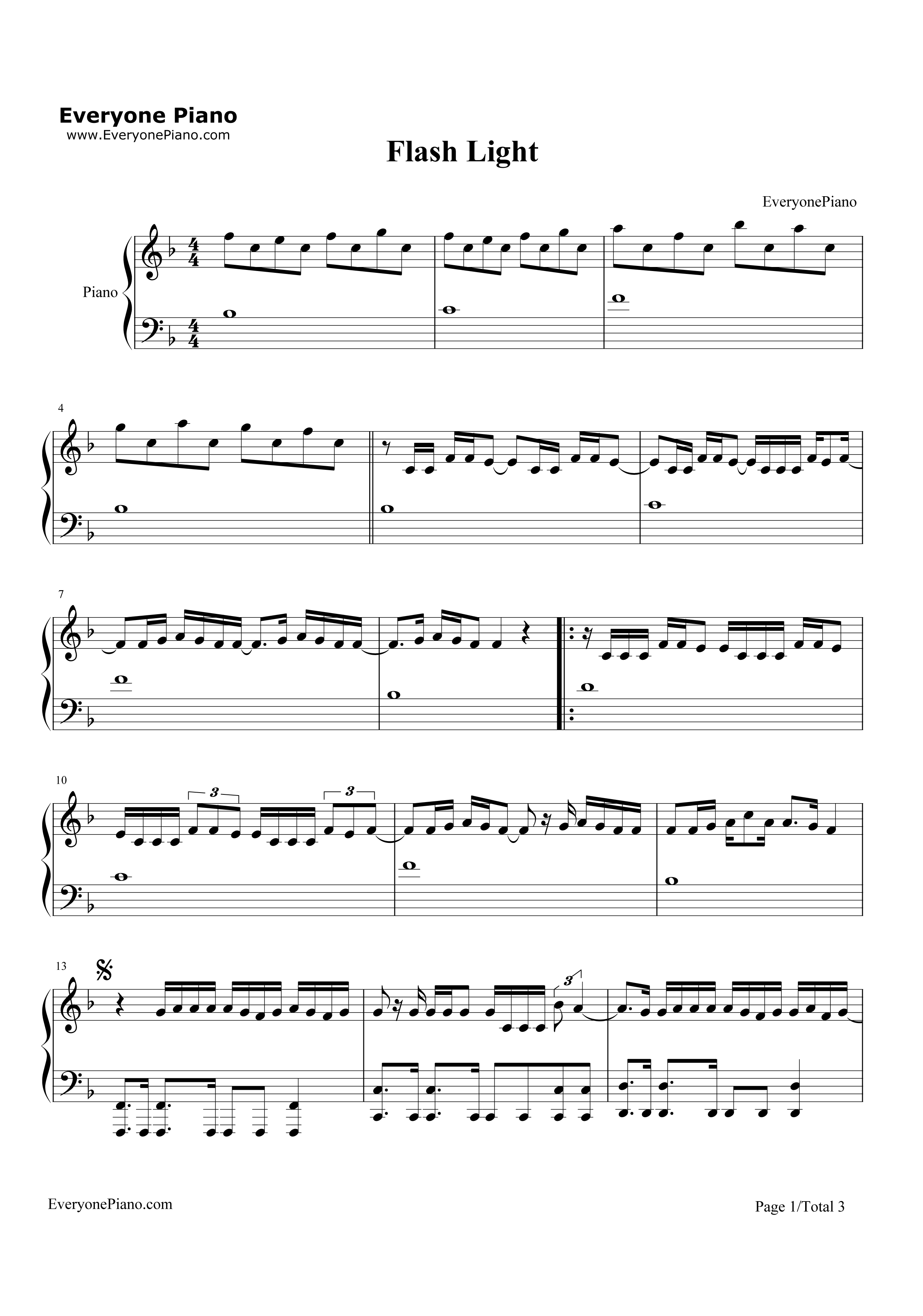 Flashlight钢琴谱_Jessie_J