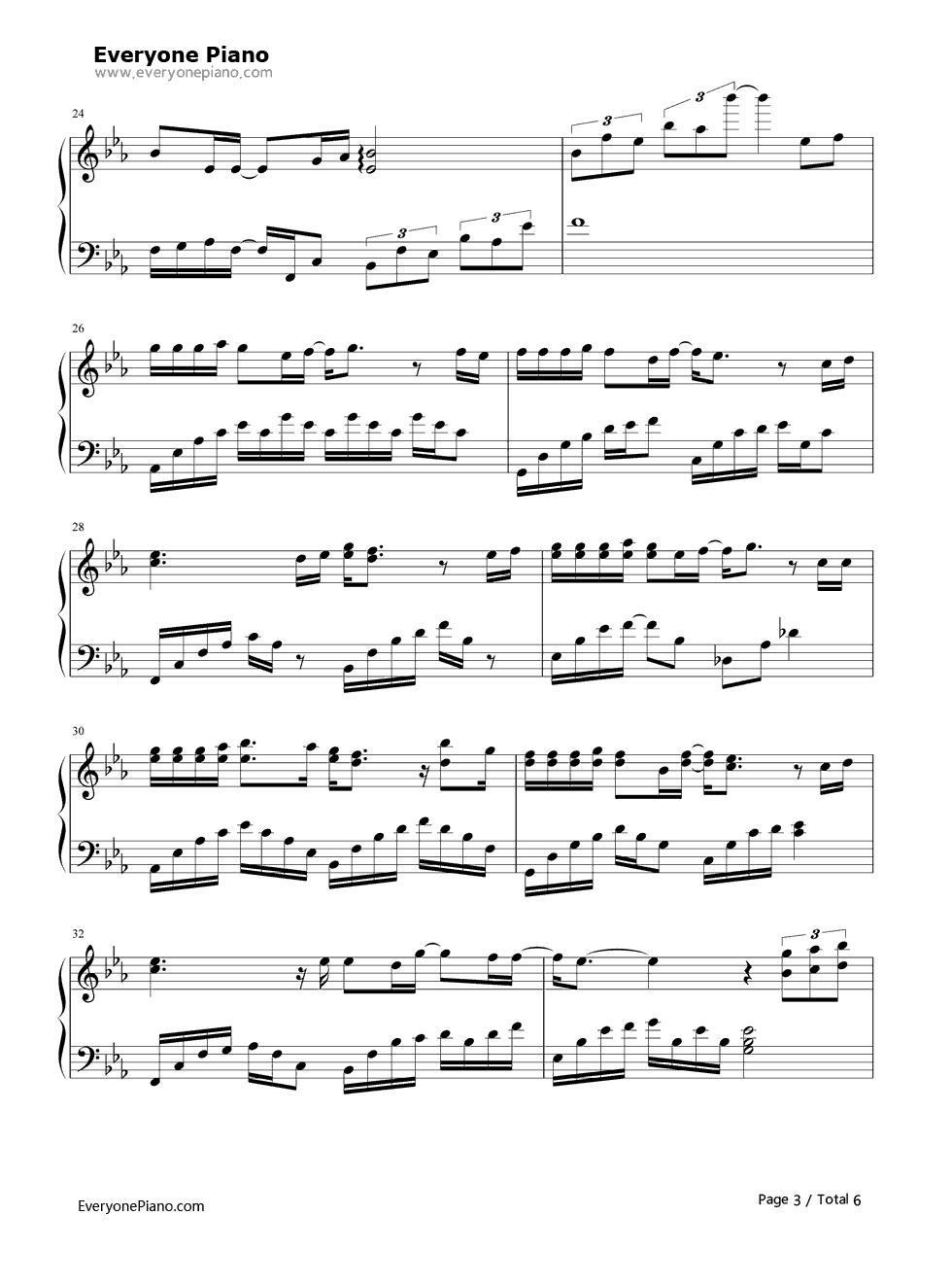 一吻之间钢琴谱_张碧晨