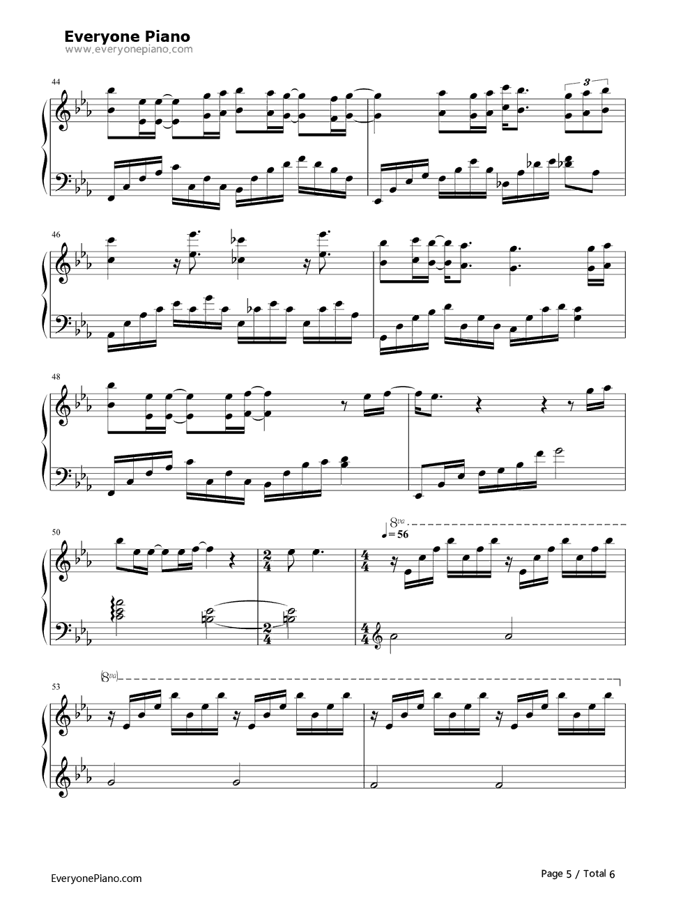 一吻之间钢琴谱_张碧晨