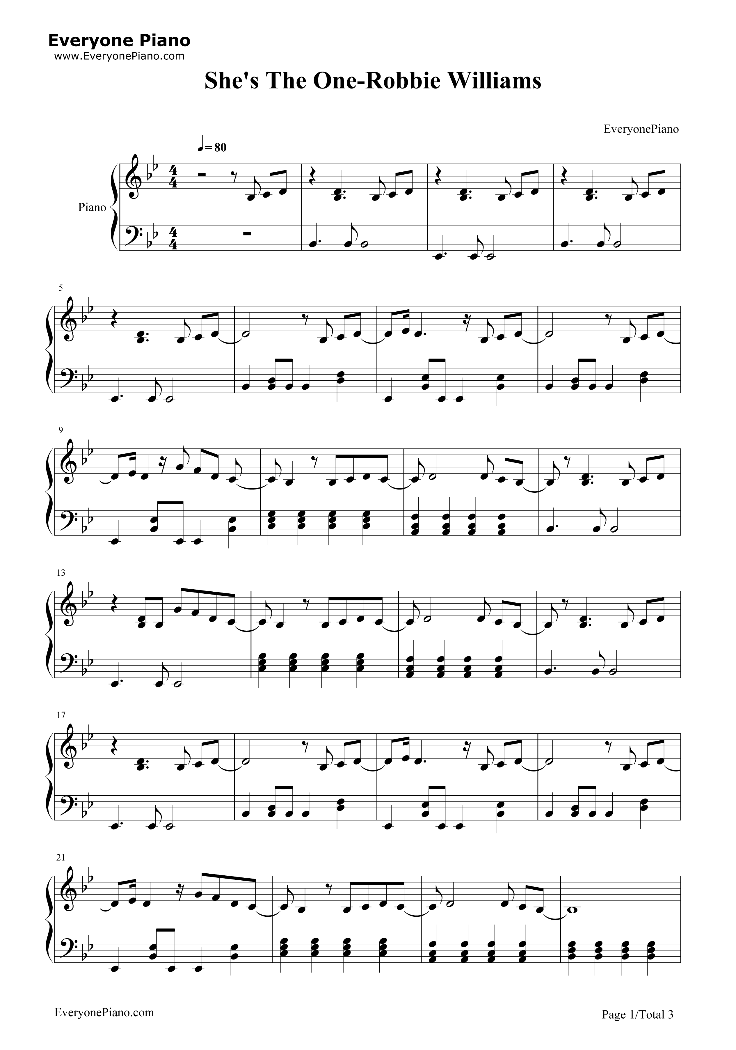 She's_the_One钢琴谱_Robbie_Williams
