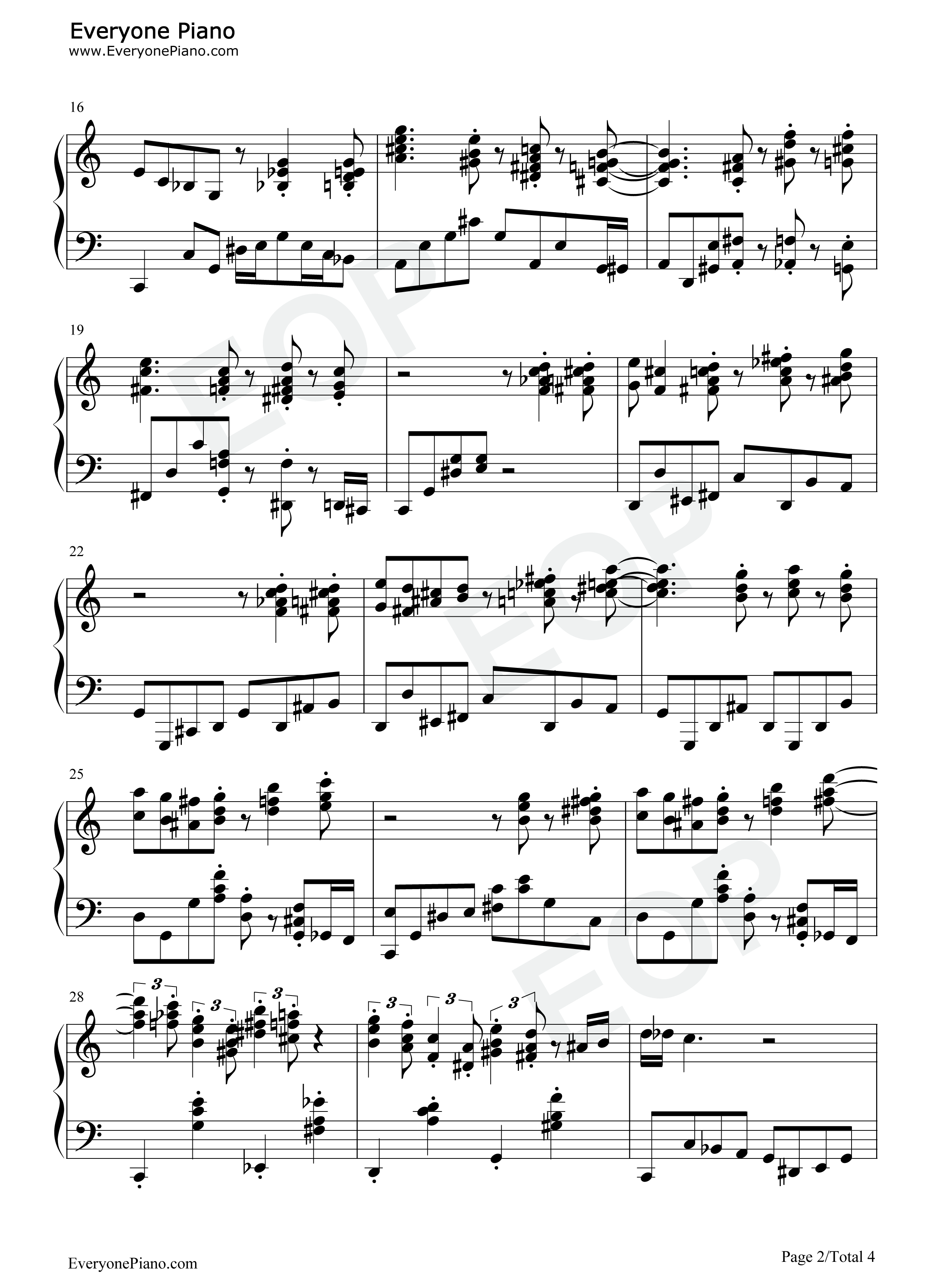 生日快乐歌钢琴谱_未知