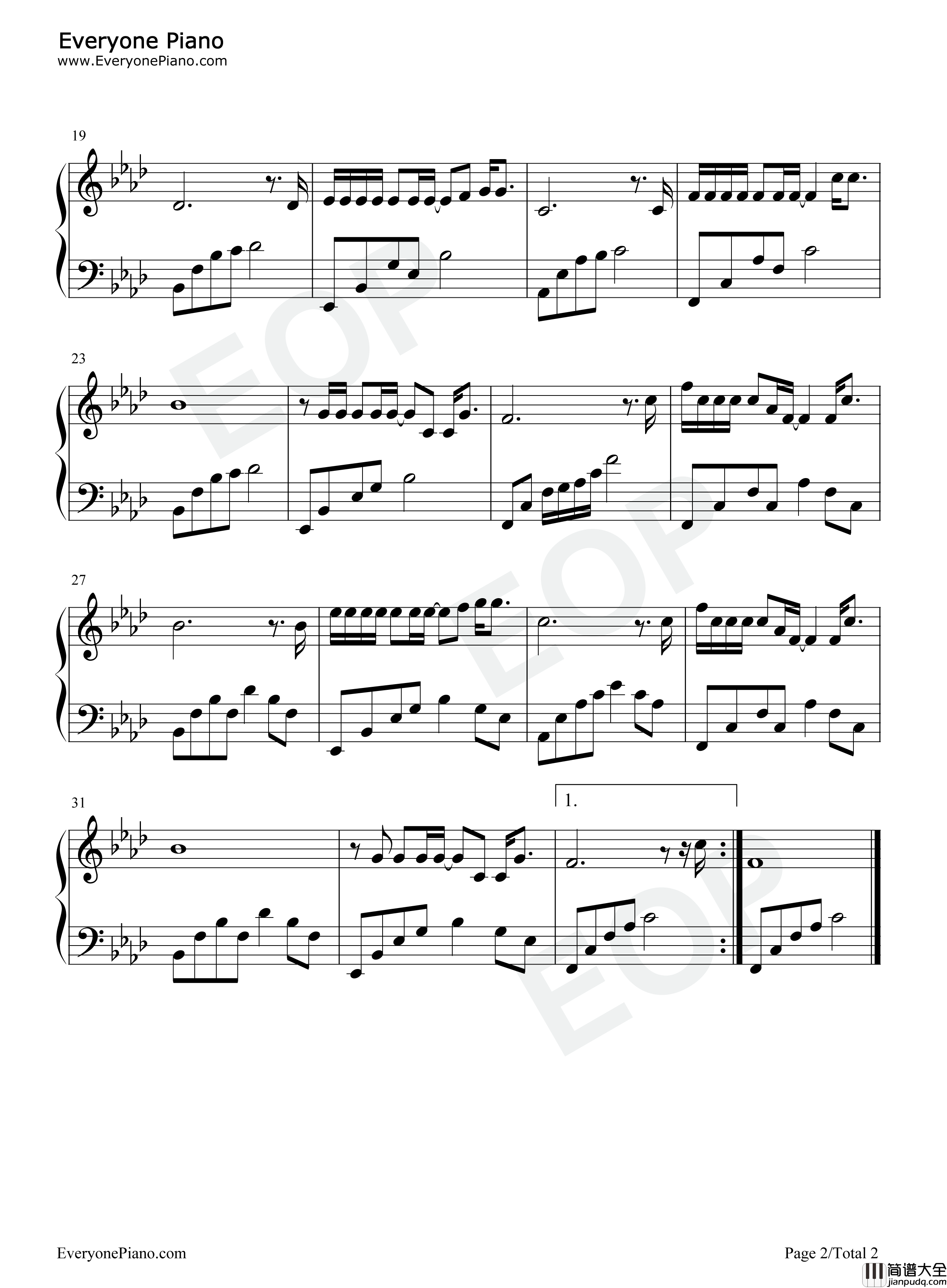 有没有人告诉你钢琴谱_陈楚生