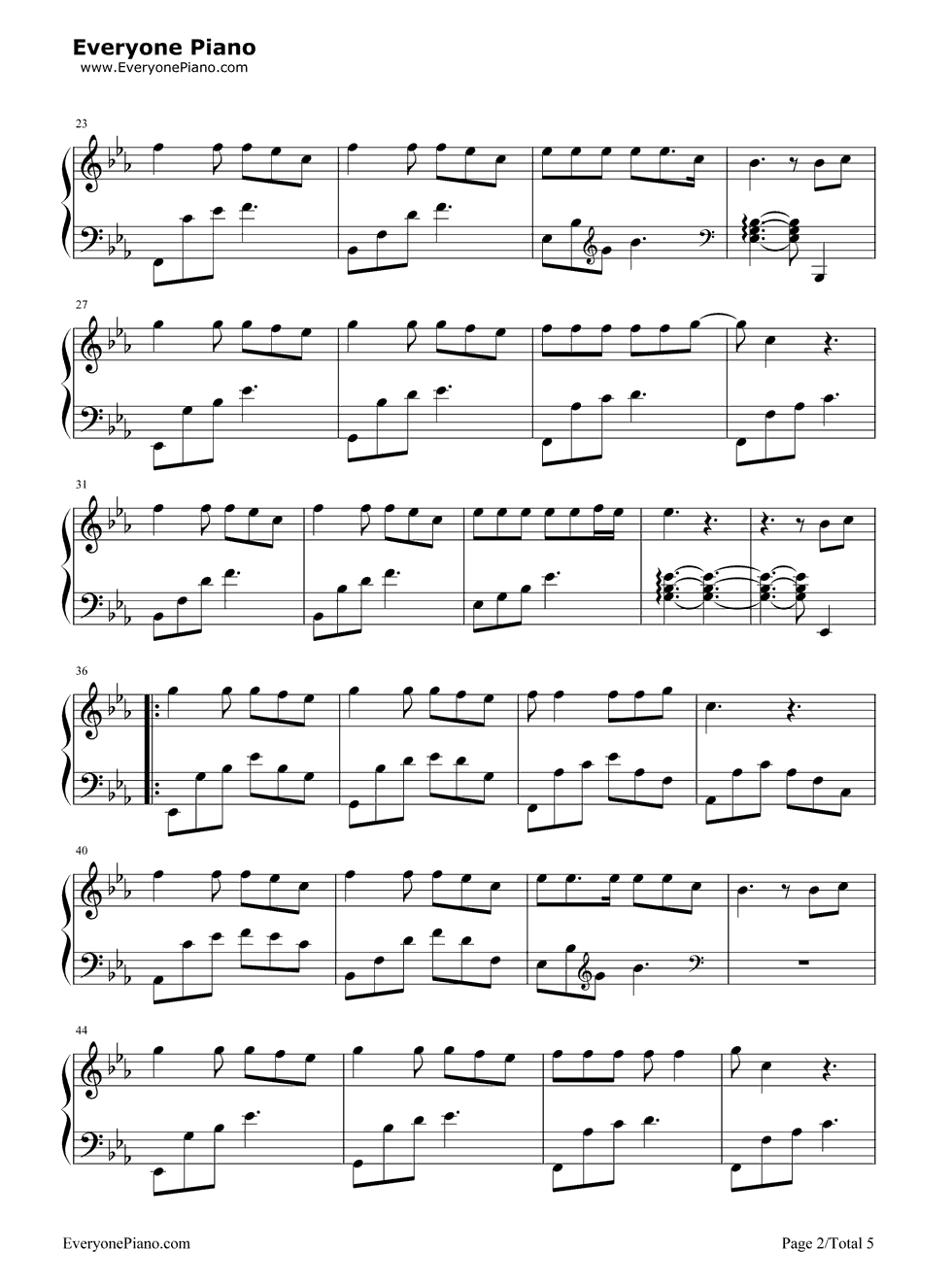 另一个自己钢琴谱_何炅