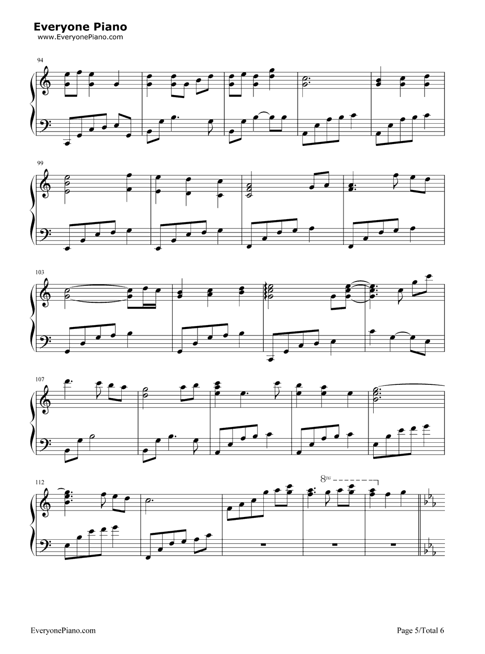 风の街へ钢琴谱_FictionJunction_KEIKO