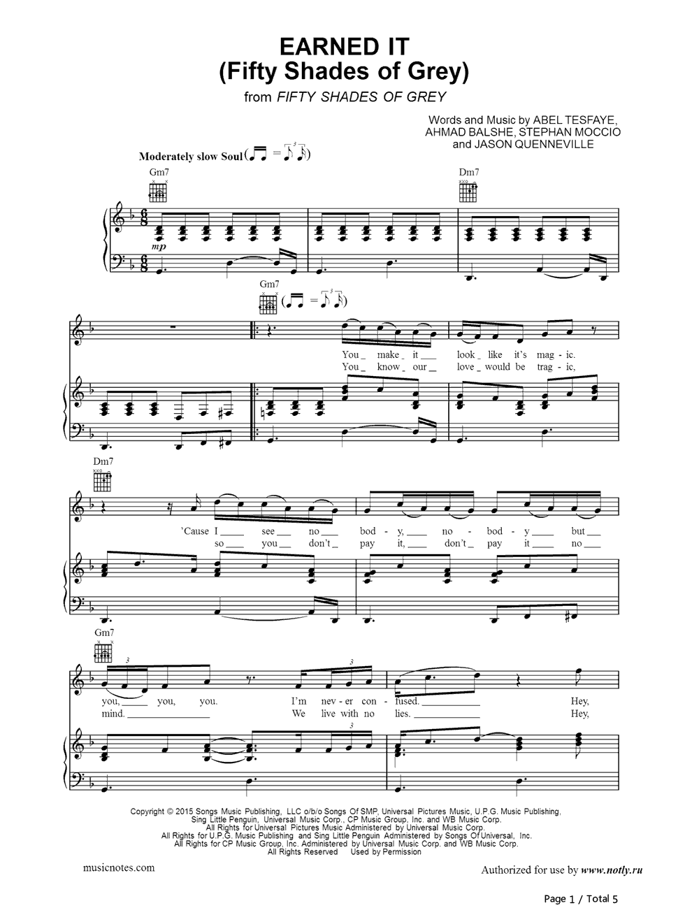 Earned_It钢琴谱_The_Weeknd