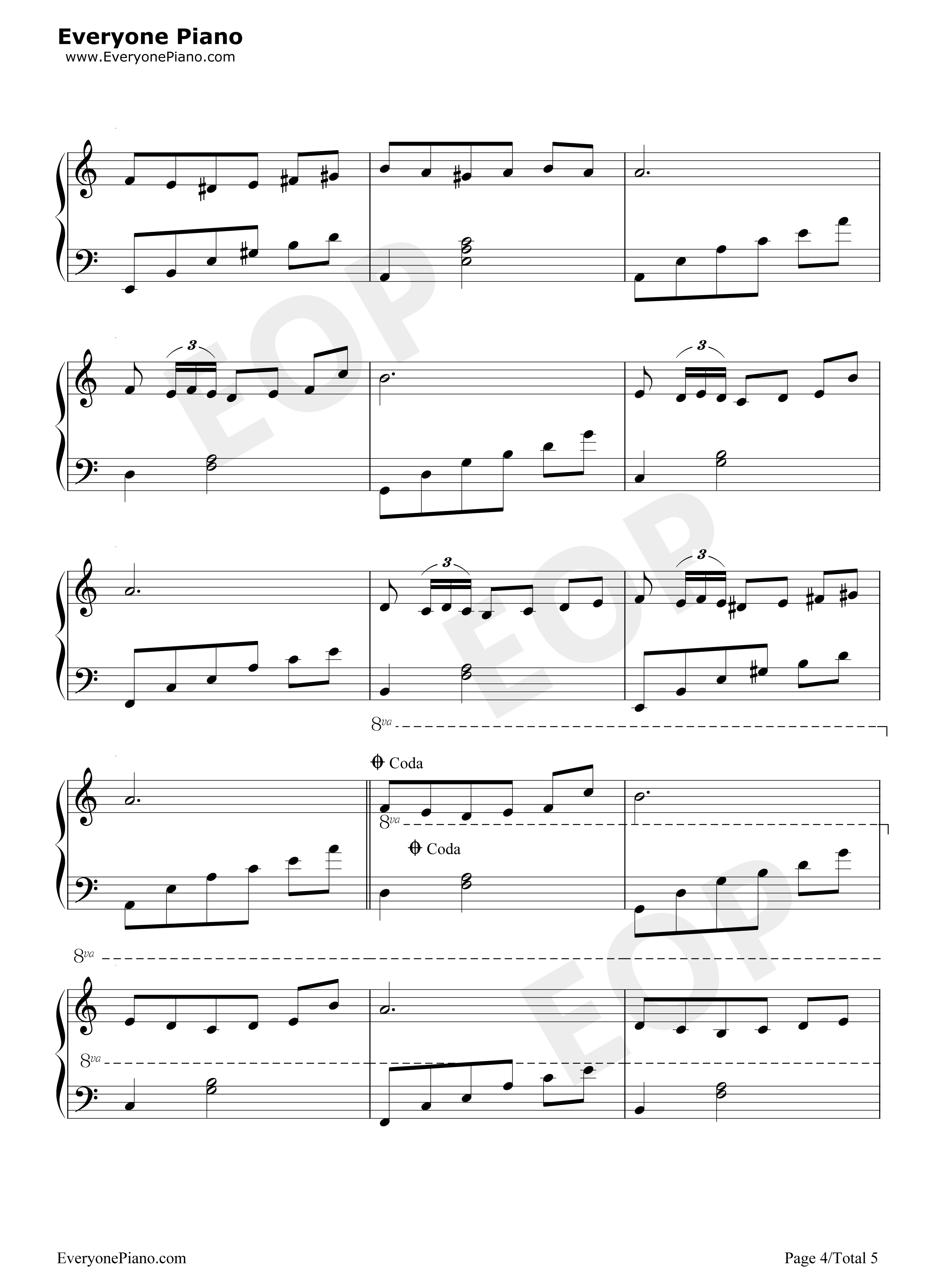 白色恋人钢琴谱_Francis_Lai