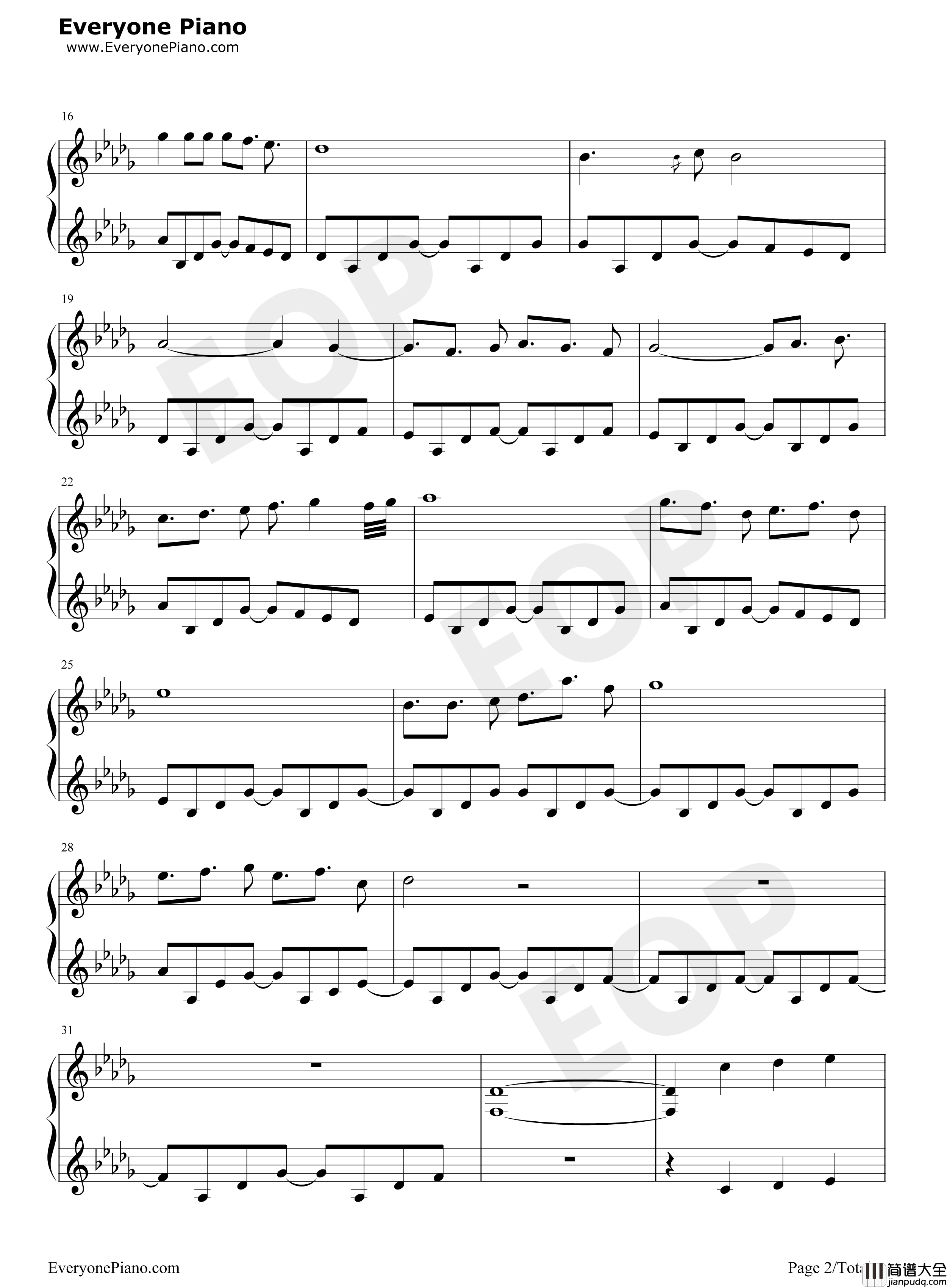 天空之城钢琴谱_Maple_Story