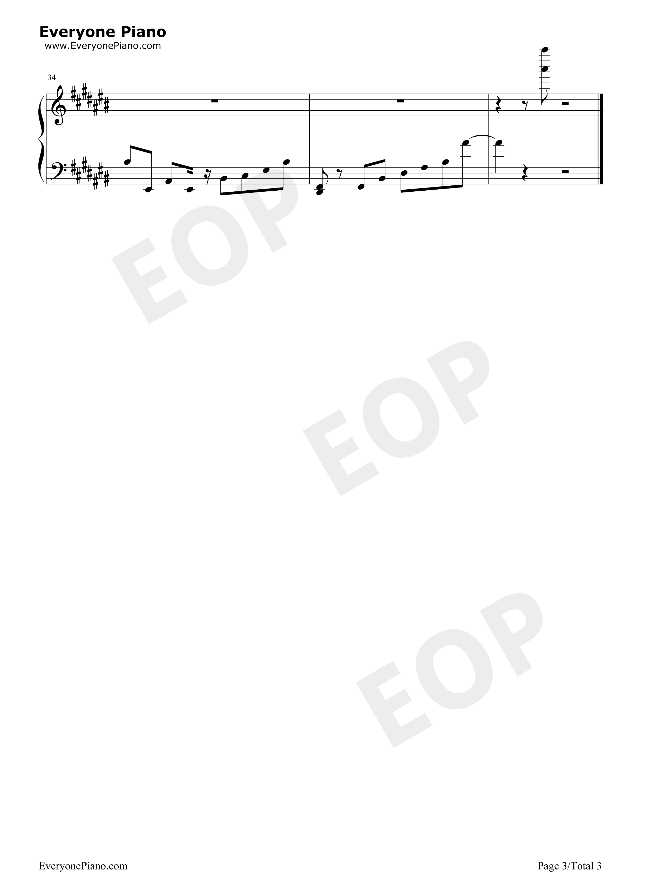 Goodbye钢琴谱_周杰伦