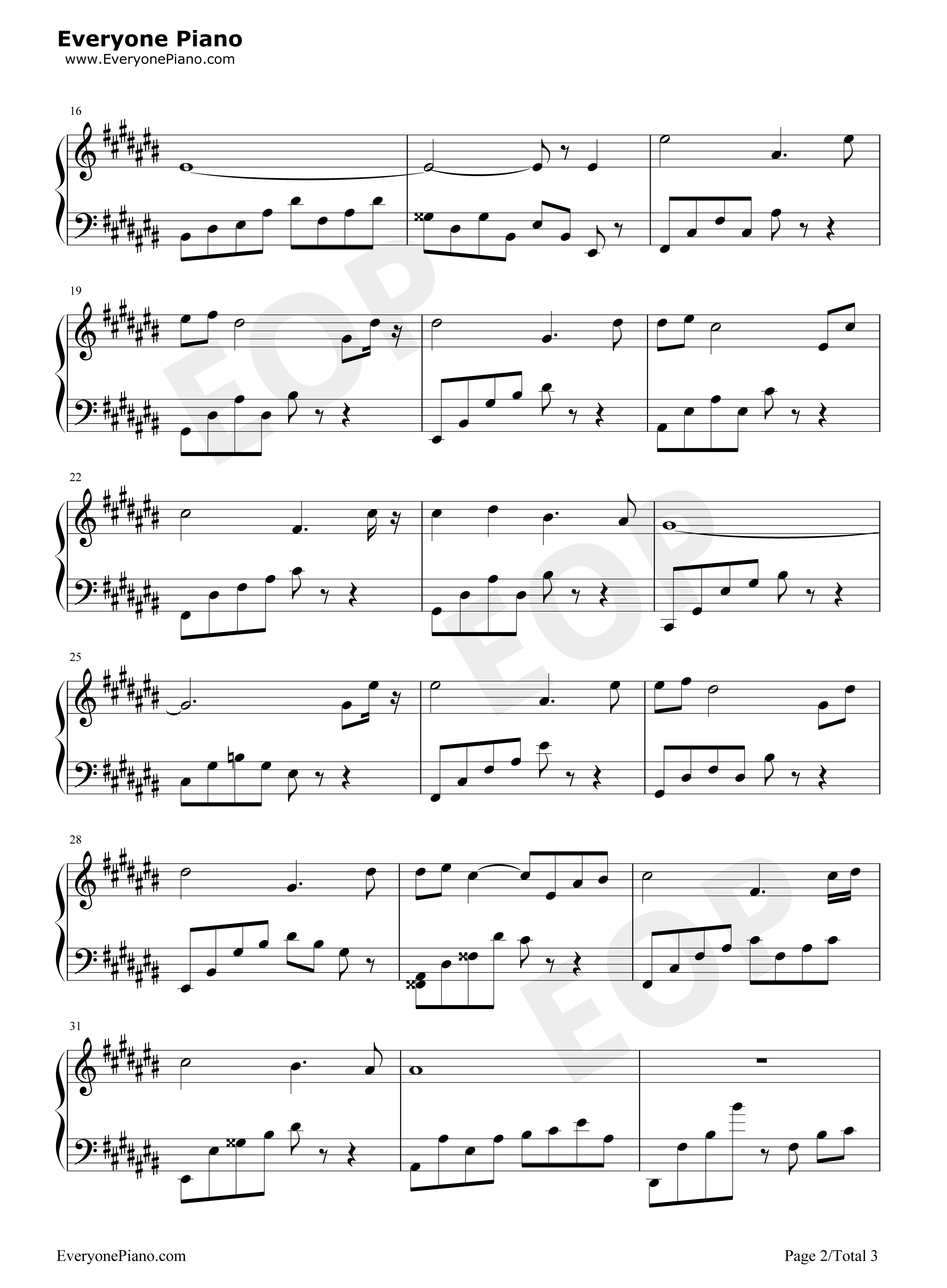 Goodbye钢琴谱_周杰伦