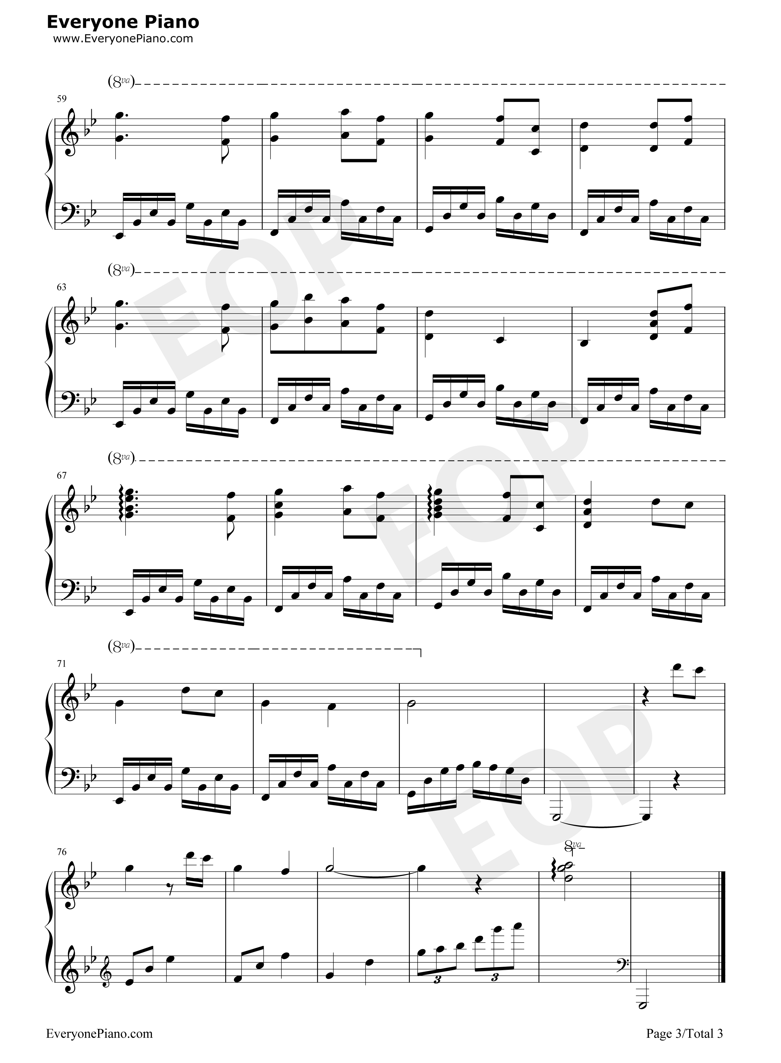 穿越时空的思念钢琴谱_和田熏