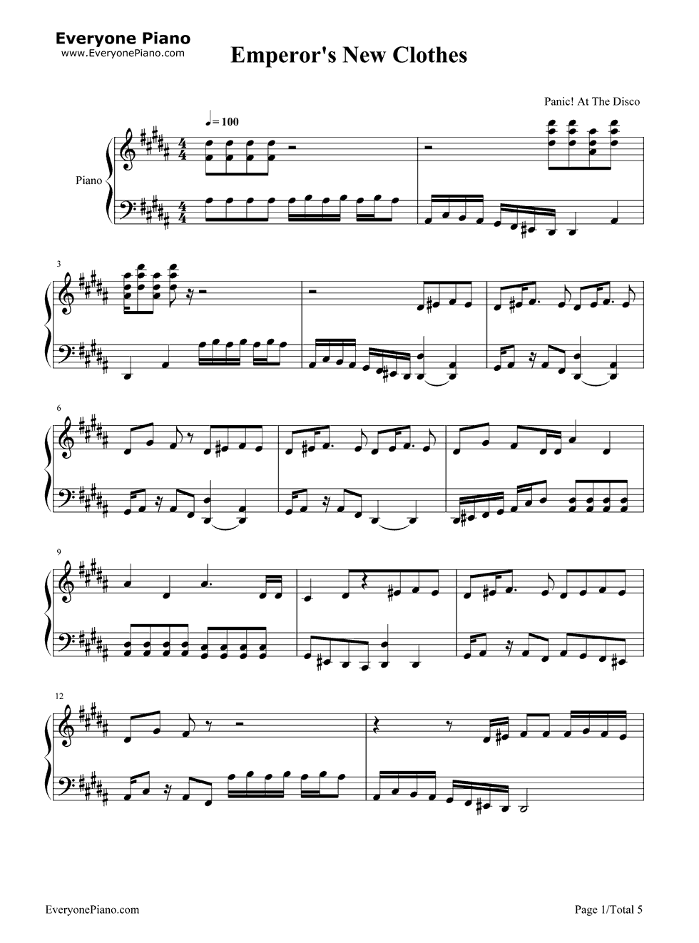 Emperor's_New_Clothes钢琴谱_Panic!_at_the_Disco