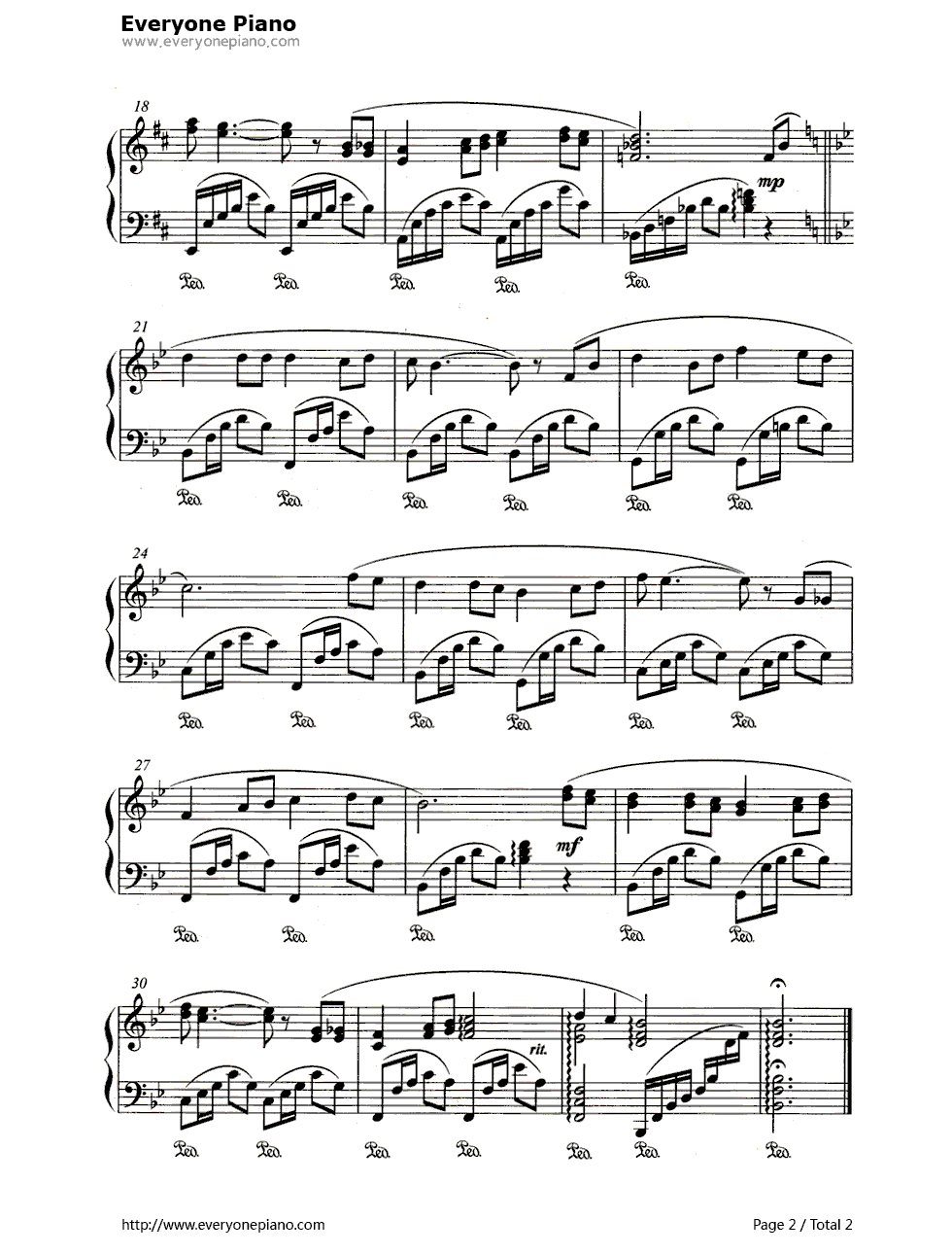 红河谷（Red_River_Valley）钢琴谱_未知