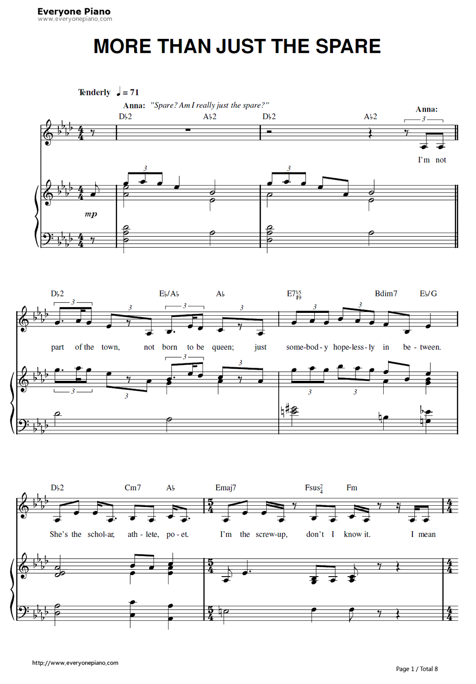 More_Than_Just_the_Spare钢琴谱_Kristen_Anderson_Lopez_&_Robert_Lopez