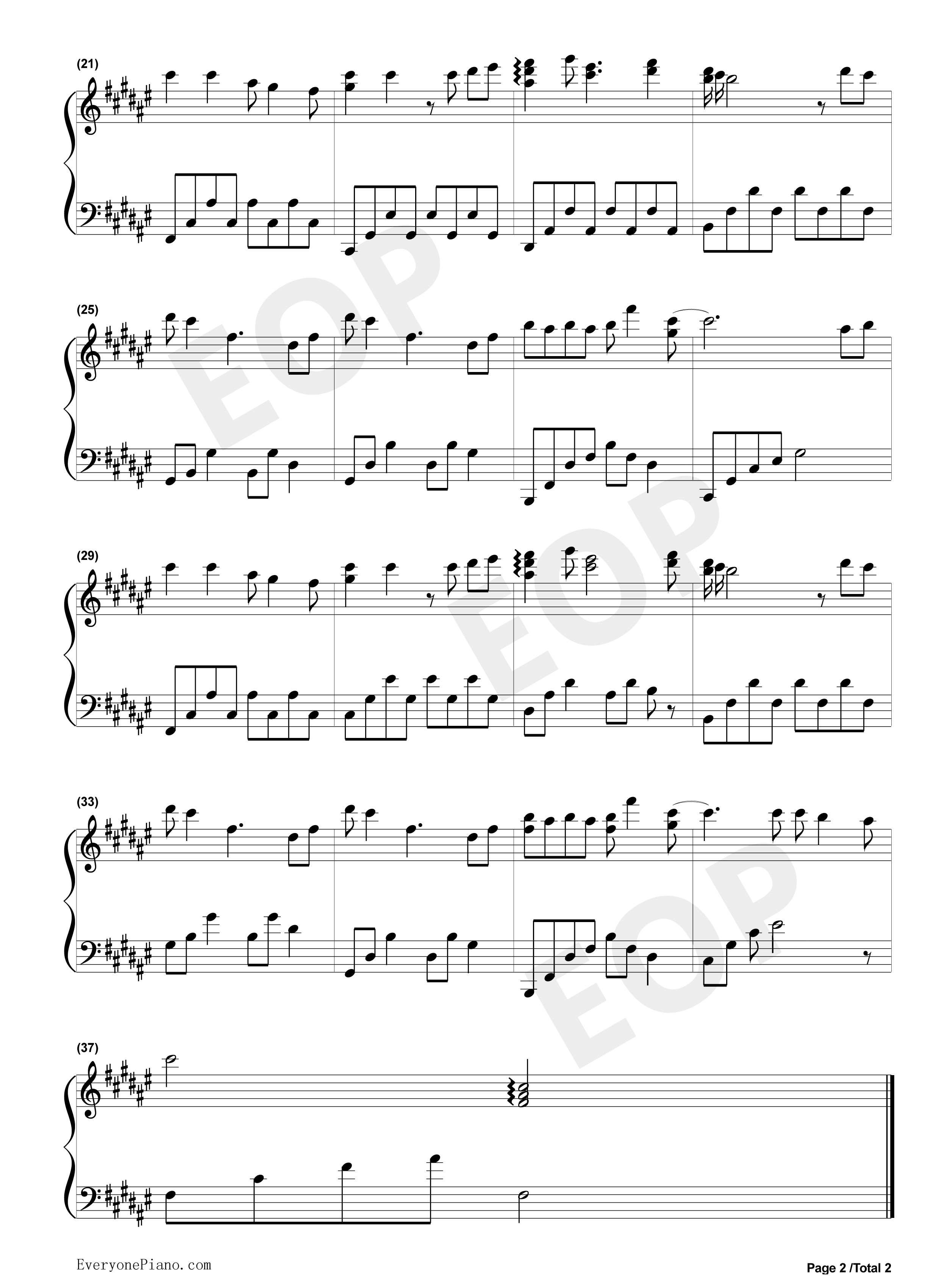 幼稚完钢琴谱_林峯