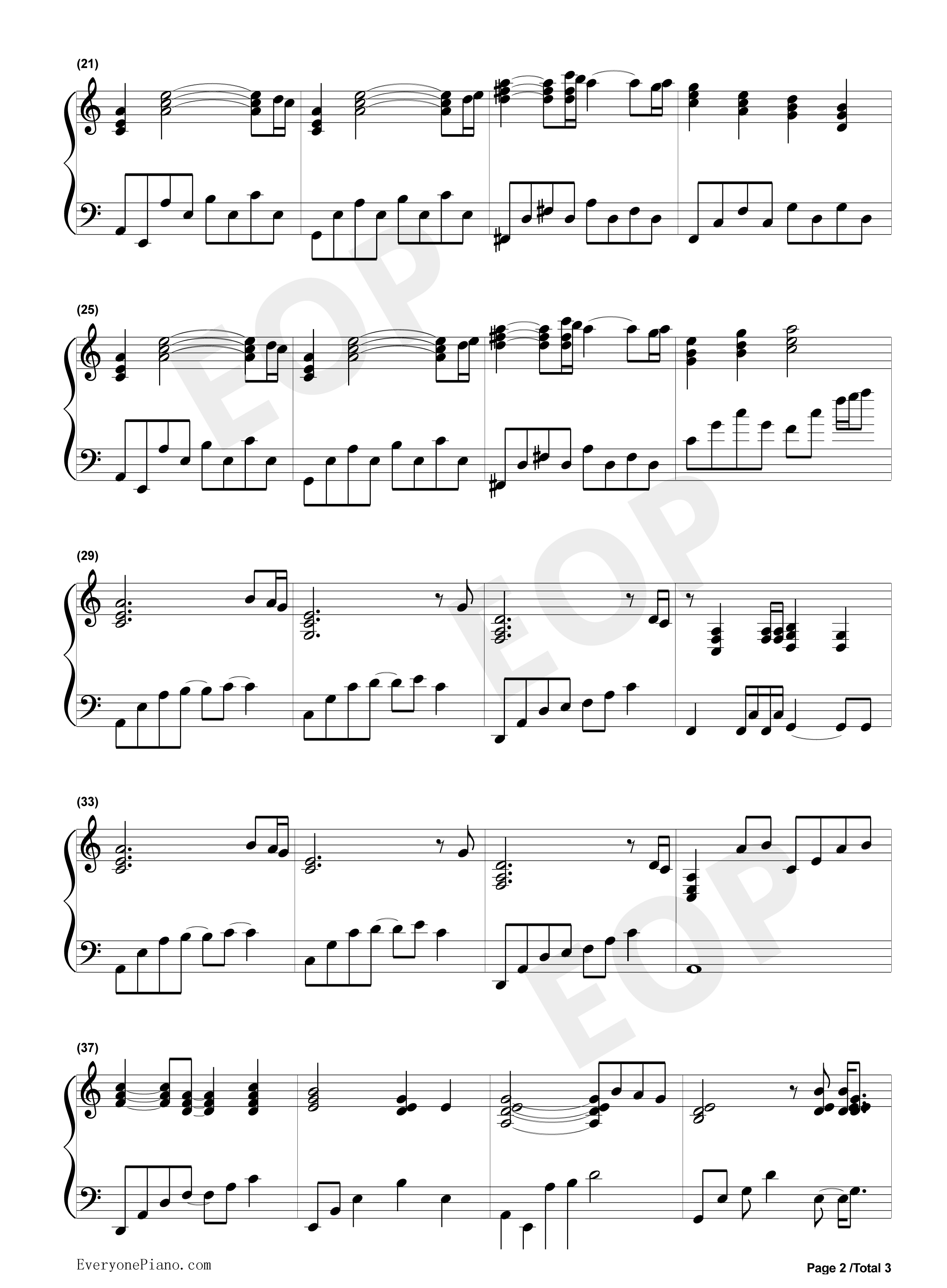 三代目的葬礼钢琴谱_未知