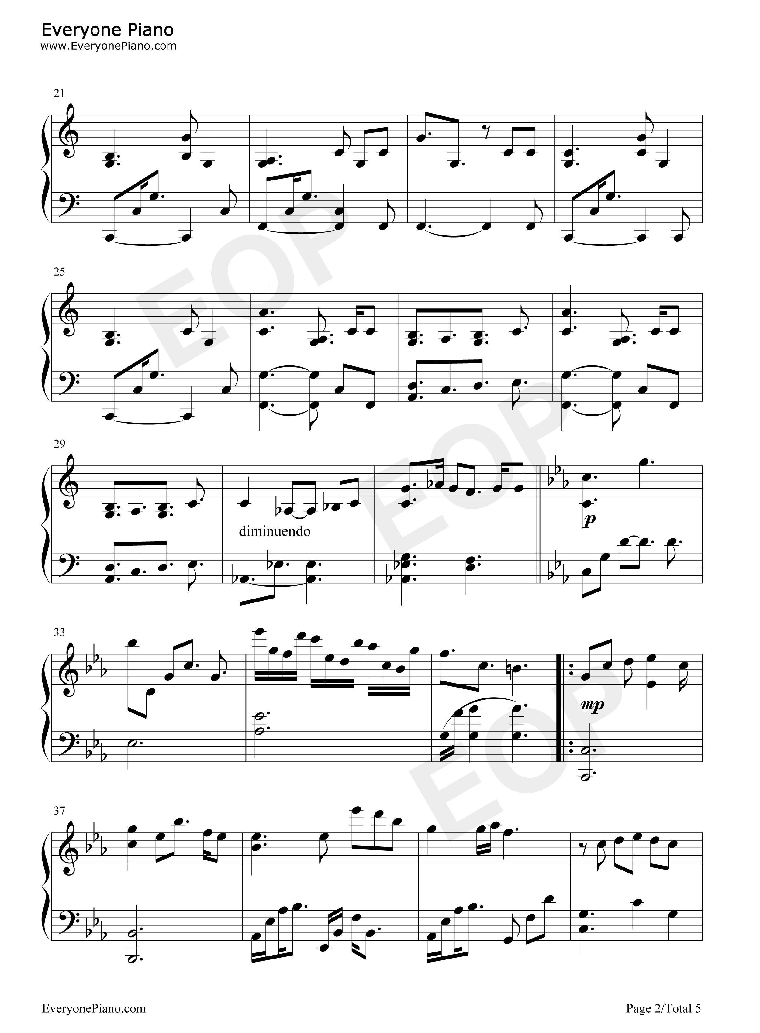 Only_Hope钢琴谱_Mandy_Moore