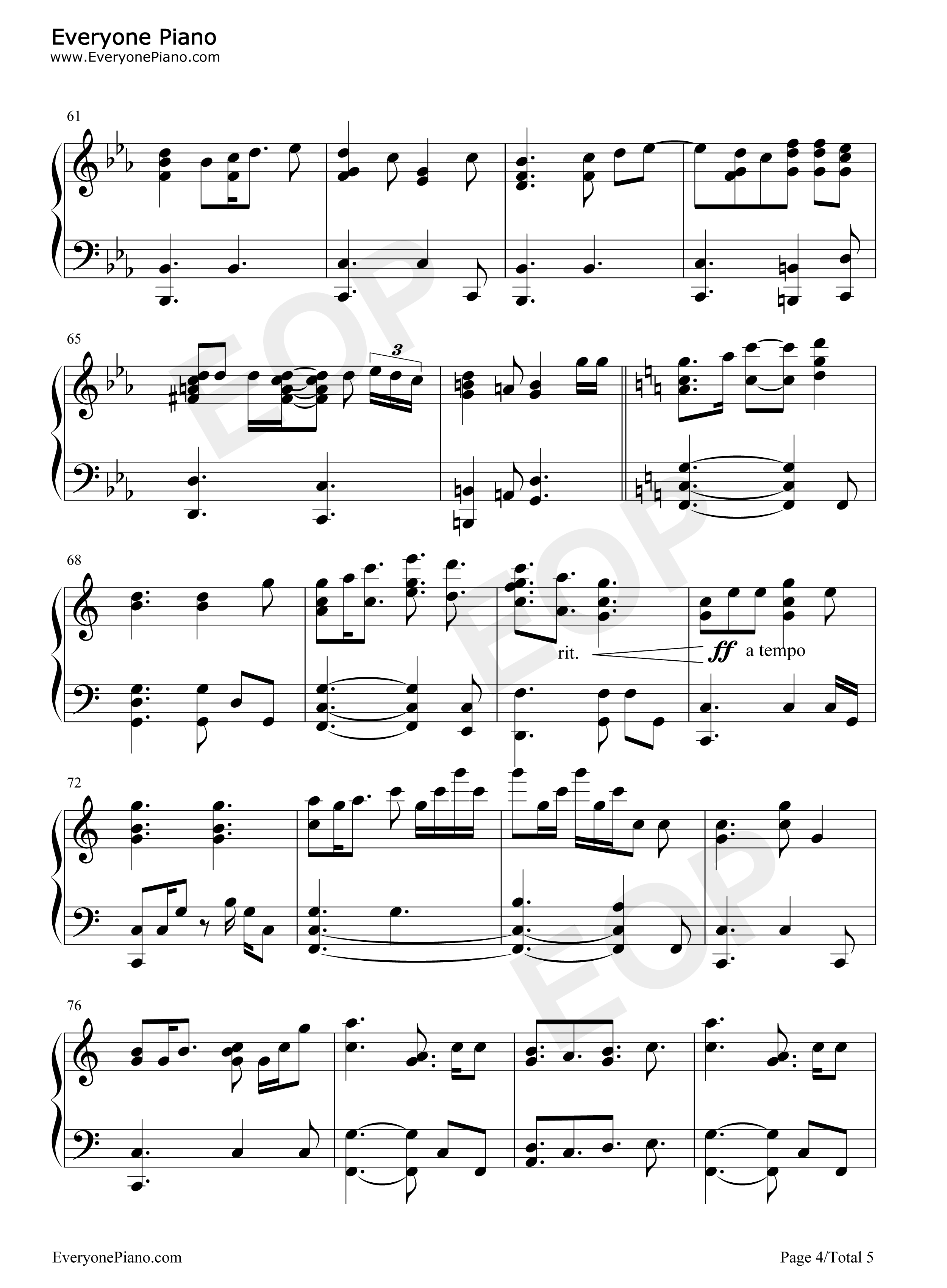 Only_Hope钢琴谱_Mandy_Moore