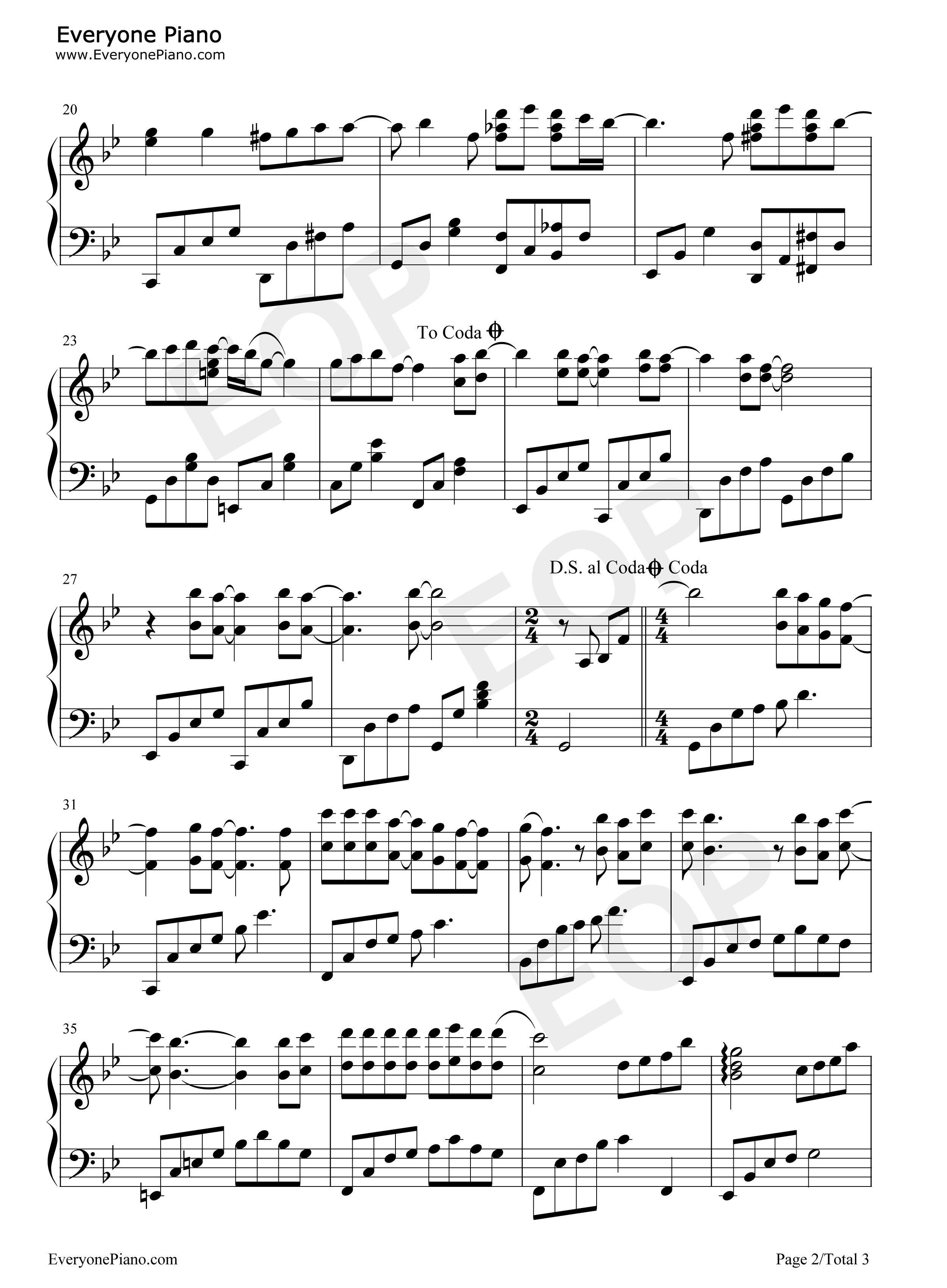 再见钢琴谱_孝琳（Sistar）