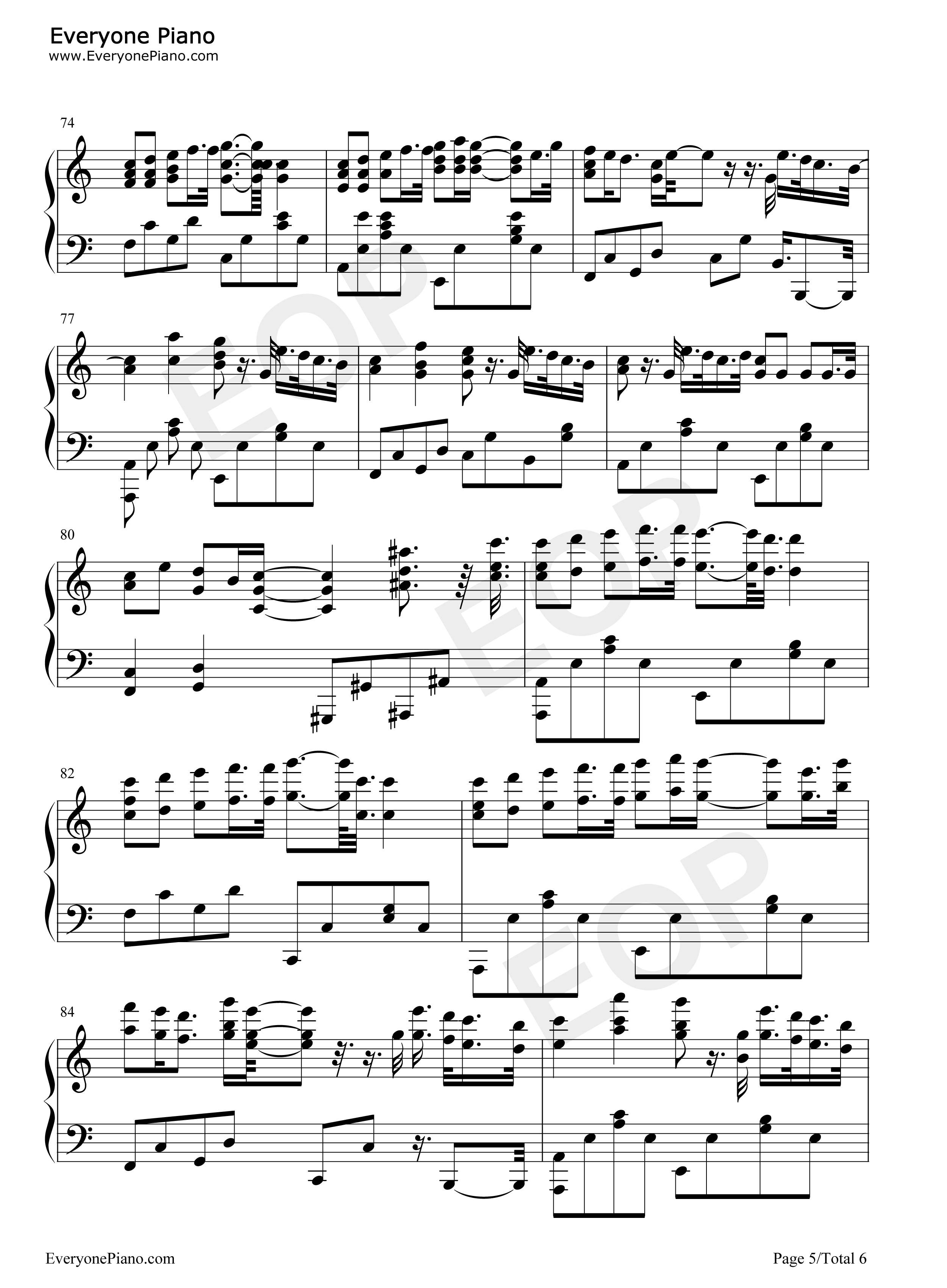 キセキ钢琴谱_GREEEEN