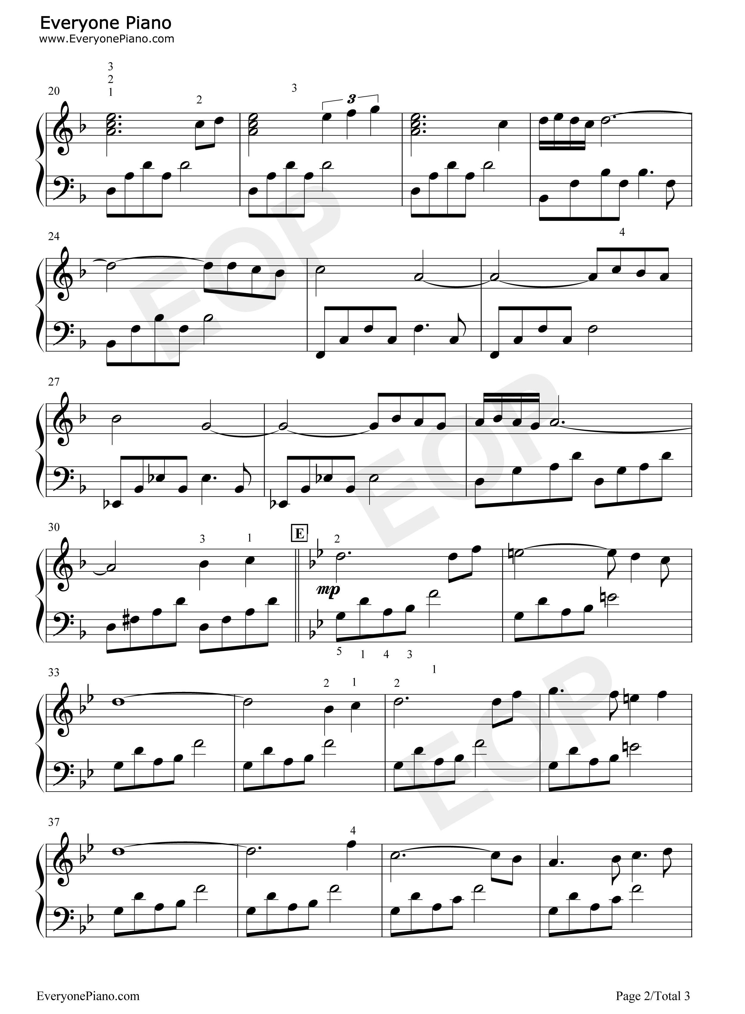 风之谷钢琴谱_久石让_宫崎骏