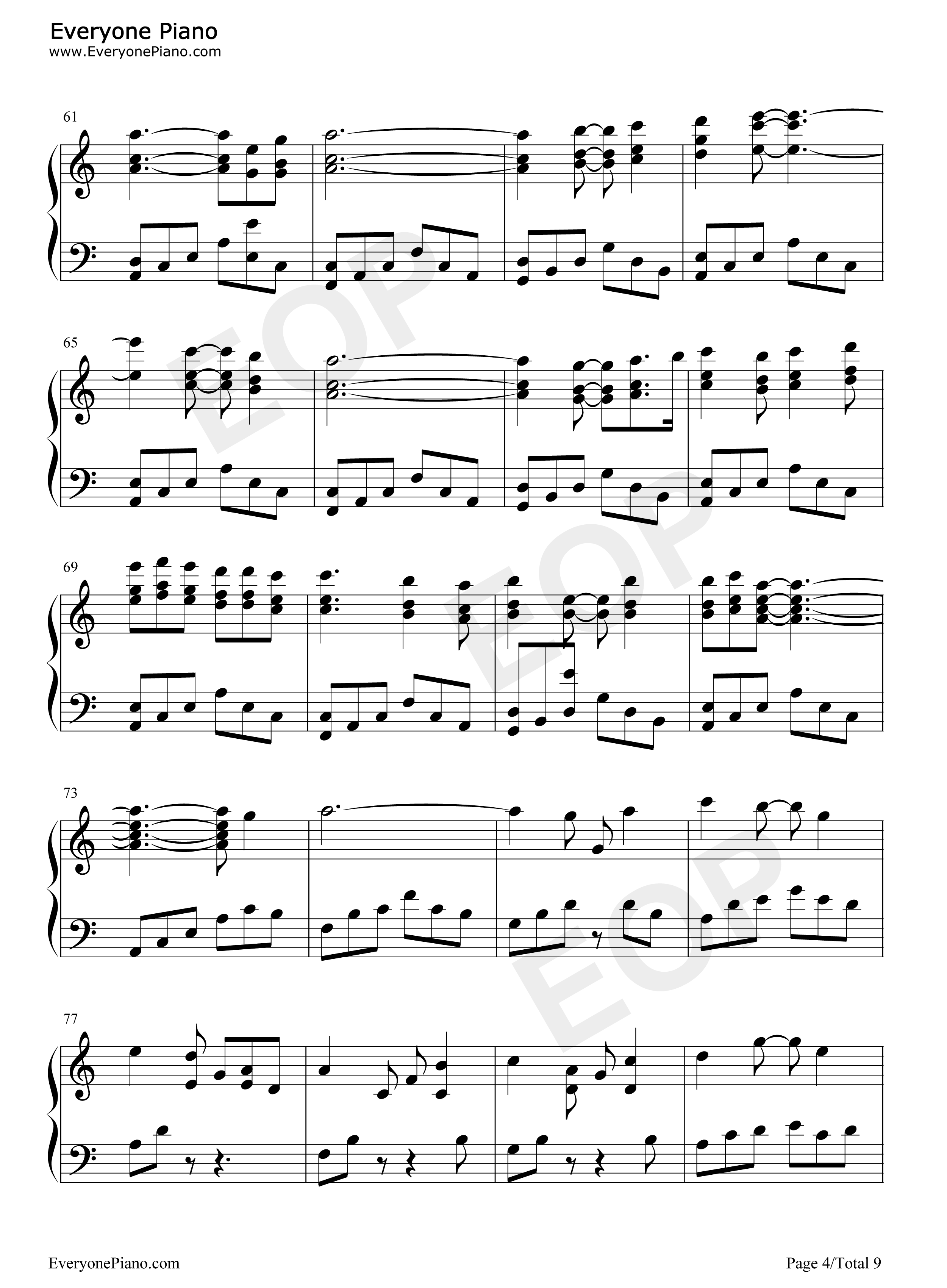 绯想天钢琴谱_东方Project